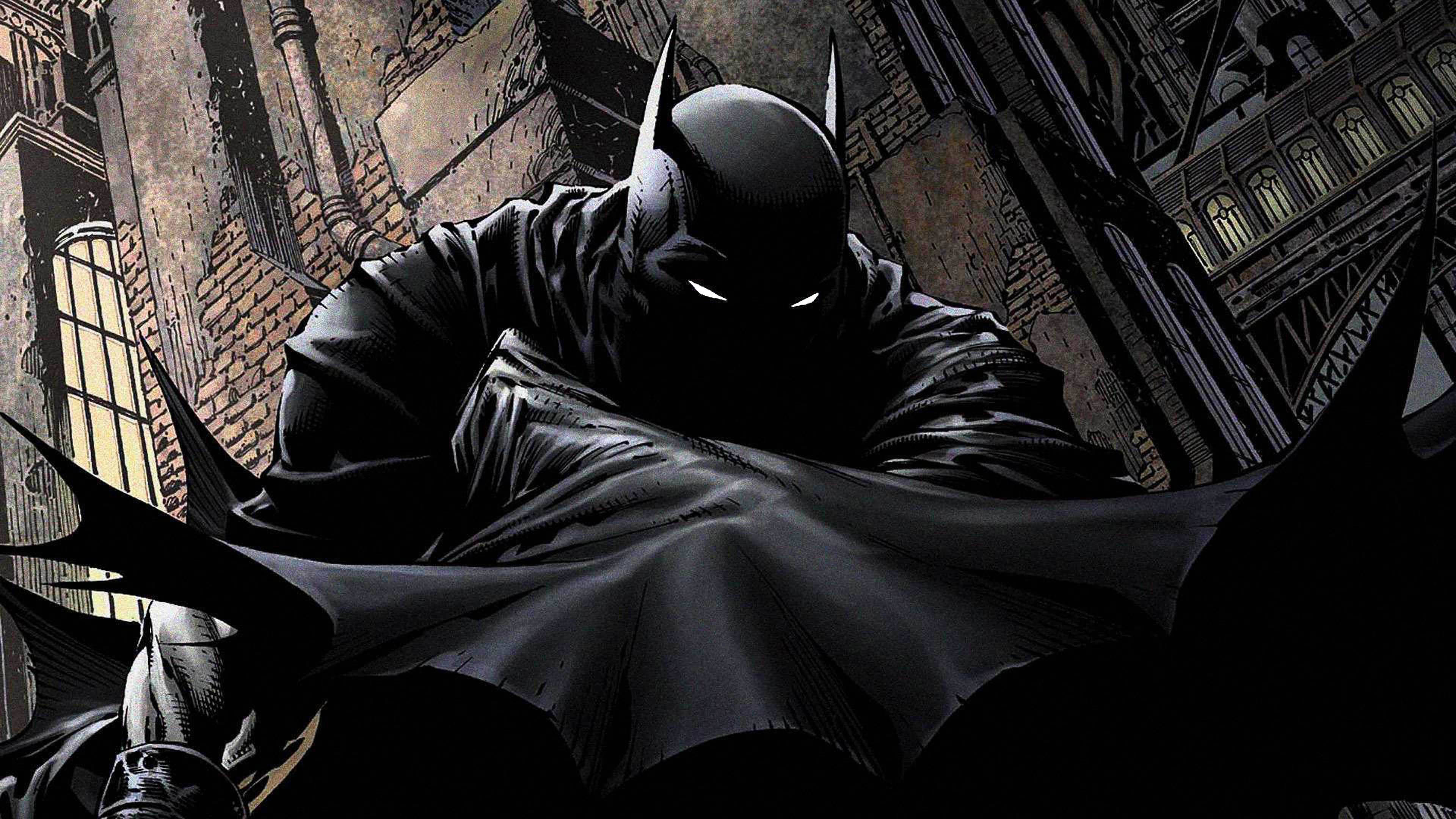 Download Batman In Building Comics Wallpaper