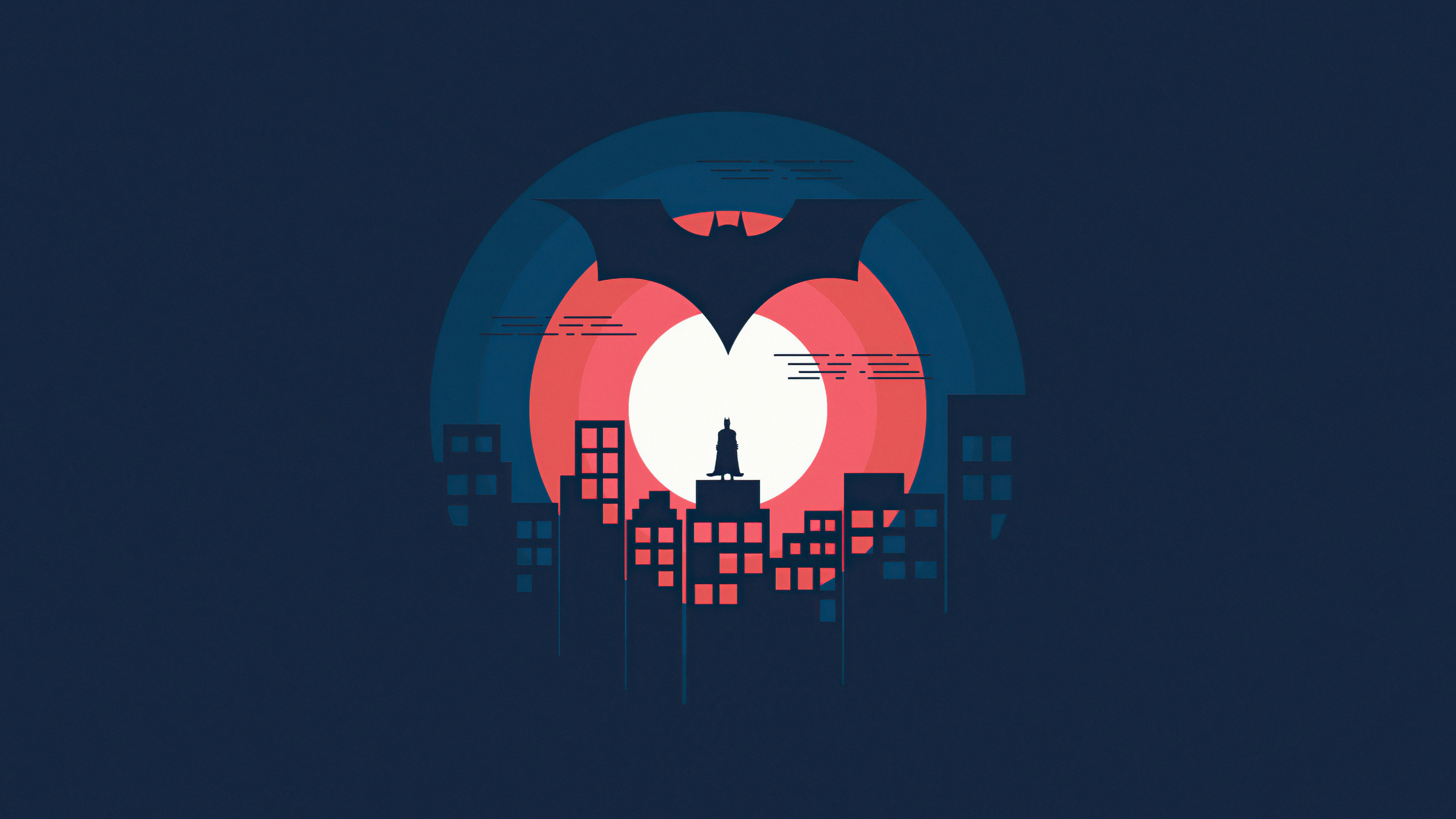 Batman Wallpaper 4K, DC Superheroes, Dark Background, Minimal Art, 5K, Black Dark