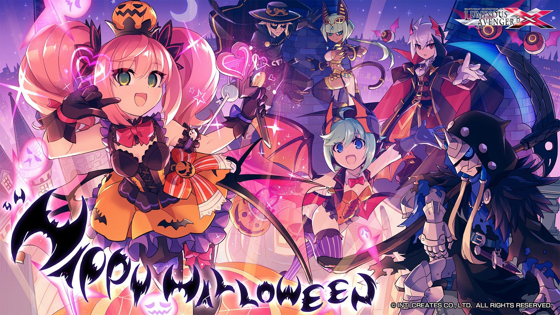 تويتر \ INTI CREATES على تويتر: Did you get a get a look at the brand new Luminous Avenger iX Halloween wallpaper that YOU helped make happen? The spookiest day of the