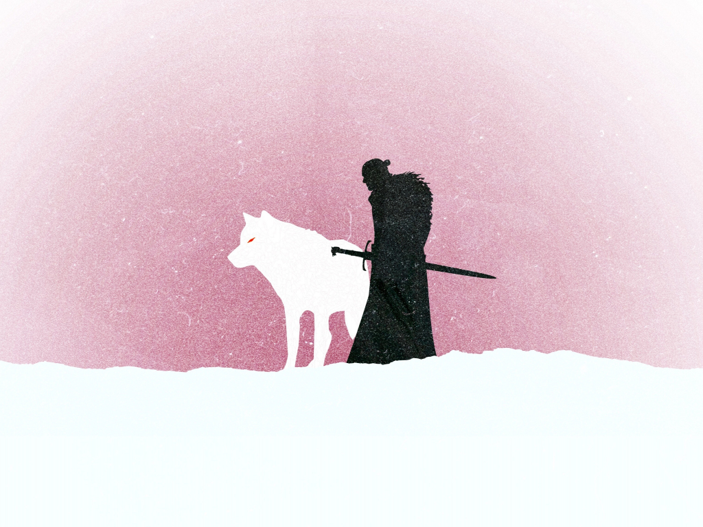 Wallpaper jon snow, wolf, game