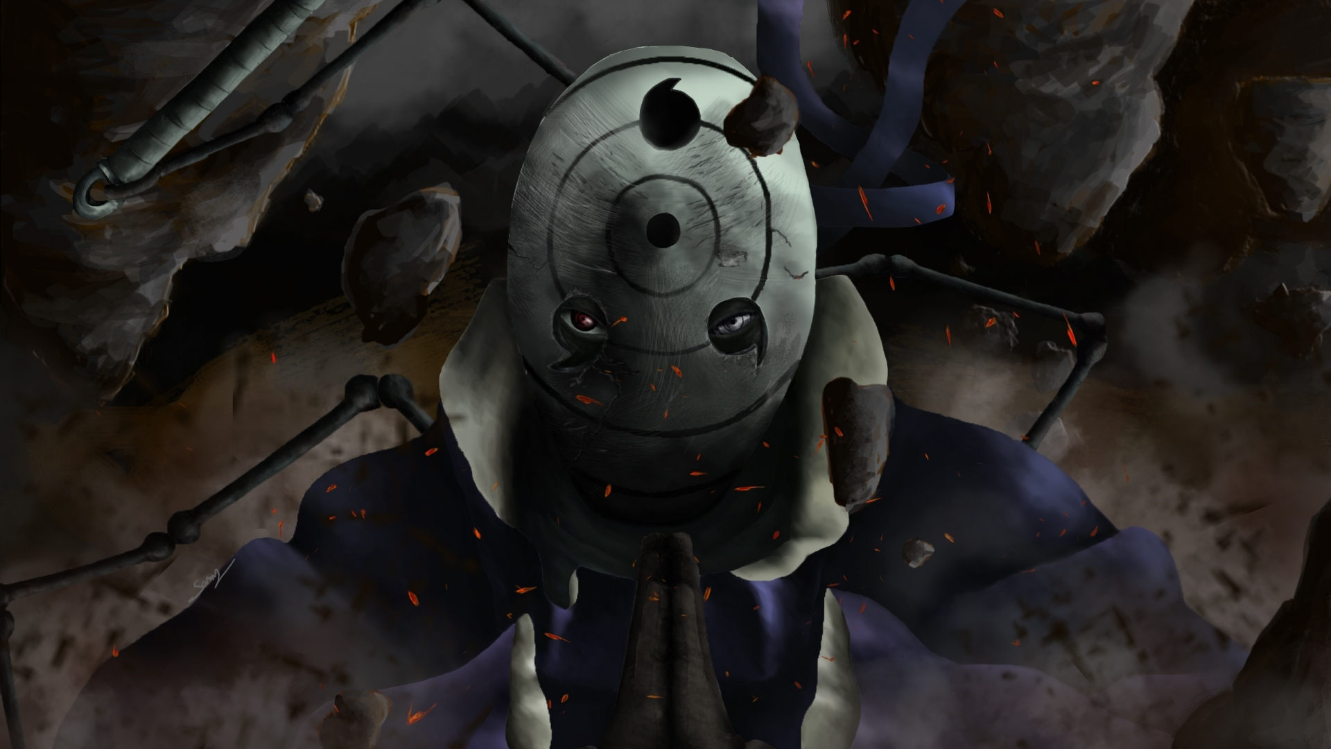 Download wallpaper 1920x1080 naruto, obito uchiha, art, full hd, hdtv, fhd, 1080p wallpaper, 1920x1080 HD background, 19716