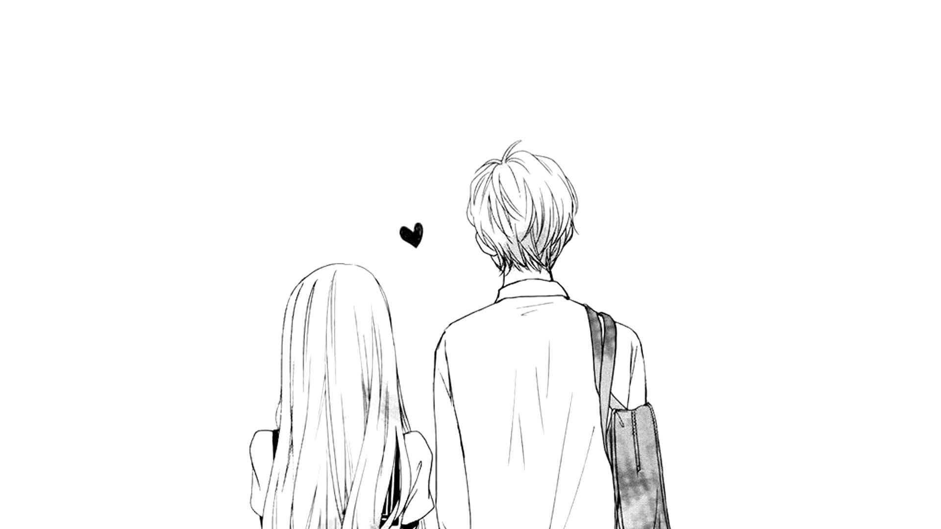 Download Cool Drawing Cute Couple Wallpaper