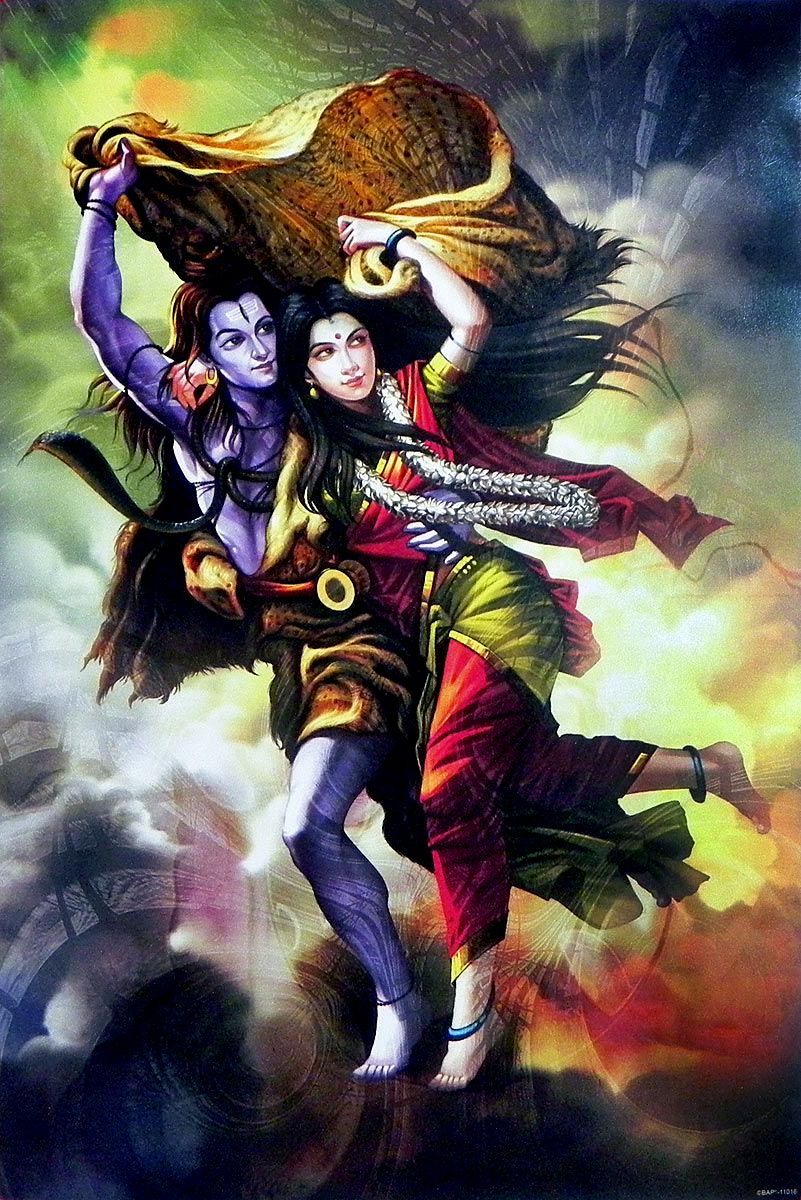 Shiva Parvati Poster. Angry lord shiva, Shiva photo, Lord shiva painting