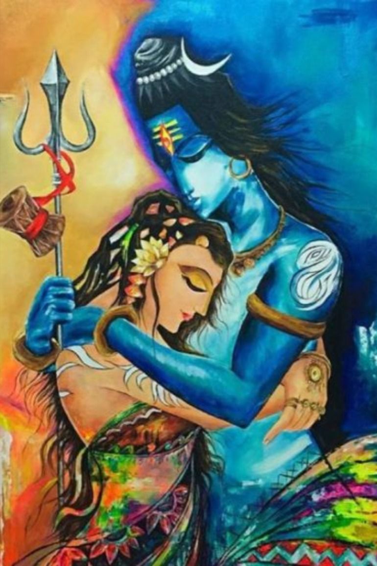 Happy Shivratri. Shiv Parvati Love Image. Mythology paintings, Buddha art drawing, Lord shiva painting