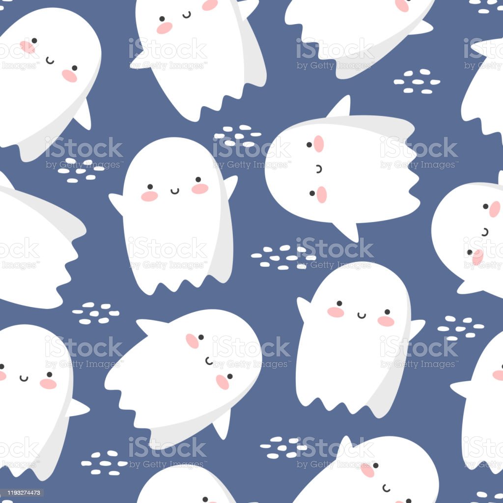 Halloween Cute Ghost Pattern Seamless Background Stock Illustration Image Now, Background, Candy