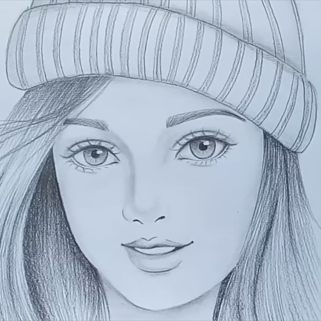 Portrait Pencil Drawing of a young woman