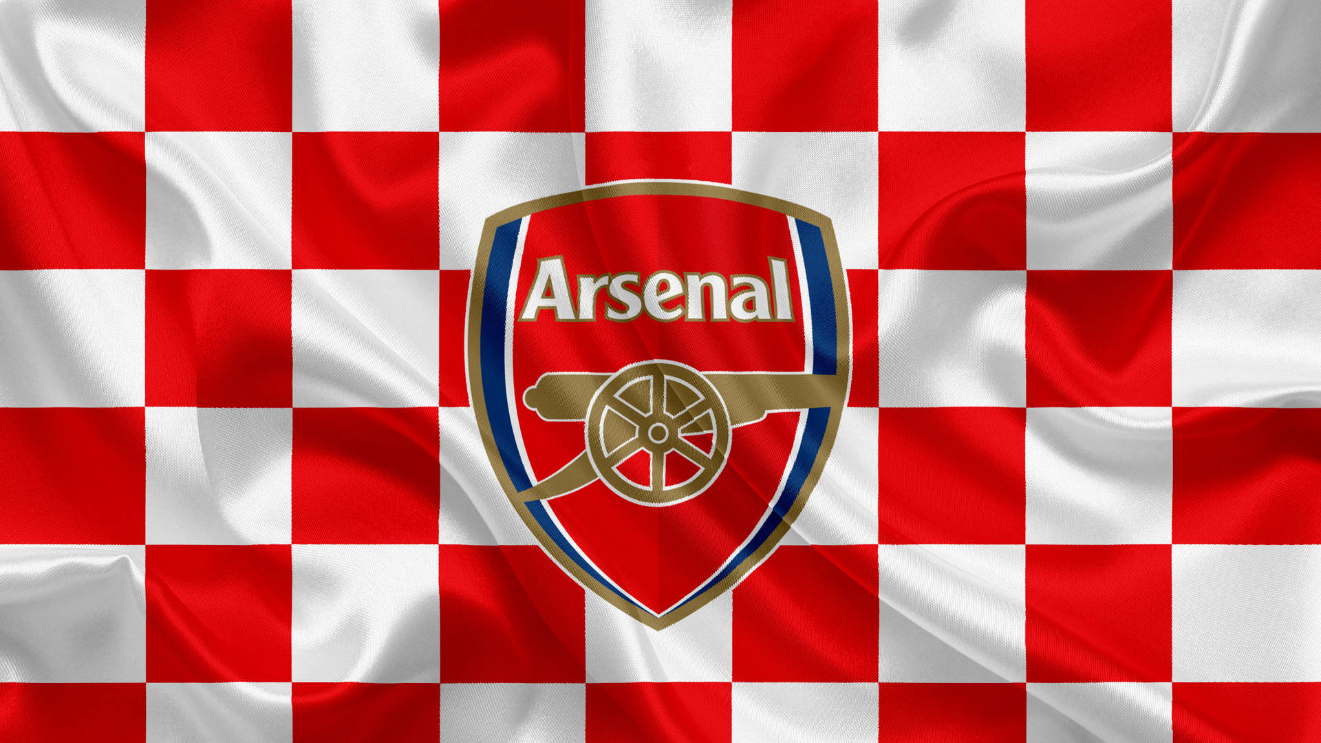 Download Arsenal Logo On Red White Wallpaper