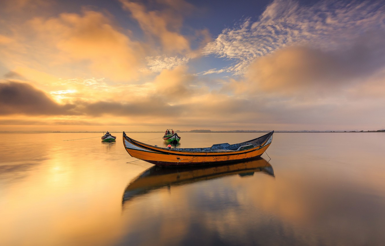 Wallpaper boats, Portugal, The Ria de Aveiro image for desktop, section пейзажи