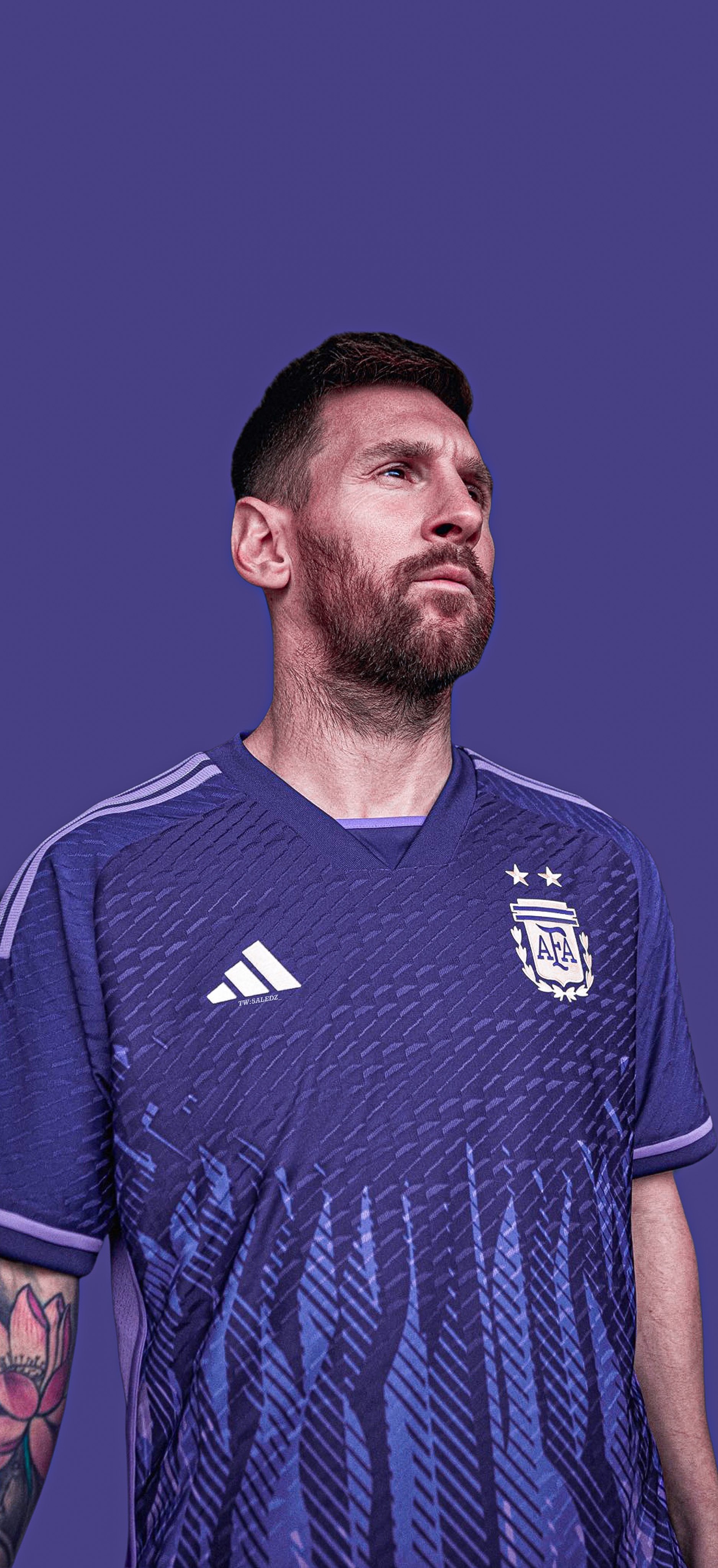 خالدز. Lionel #Messi wearing the new #Argentina away shirt for the 2022 World Cup in #Qatar