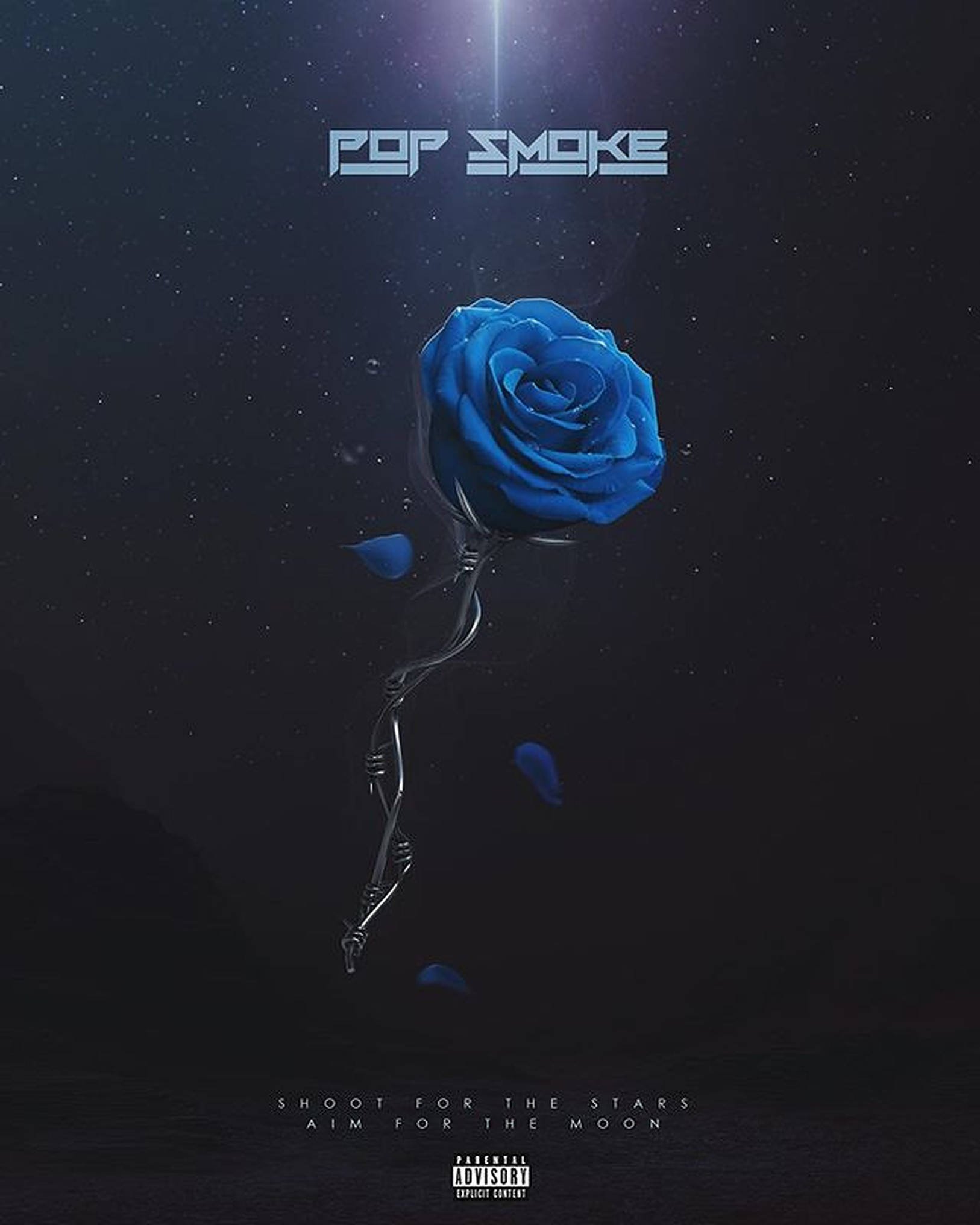 Download Pop Smoke Blue Rose Wallpaper