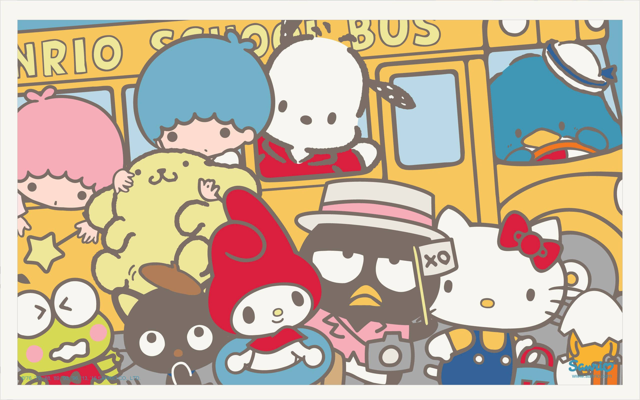 Download Sanrio School Bus Wallpaper