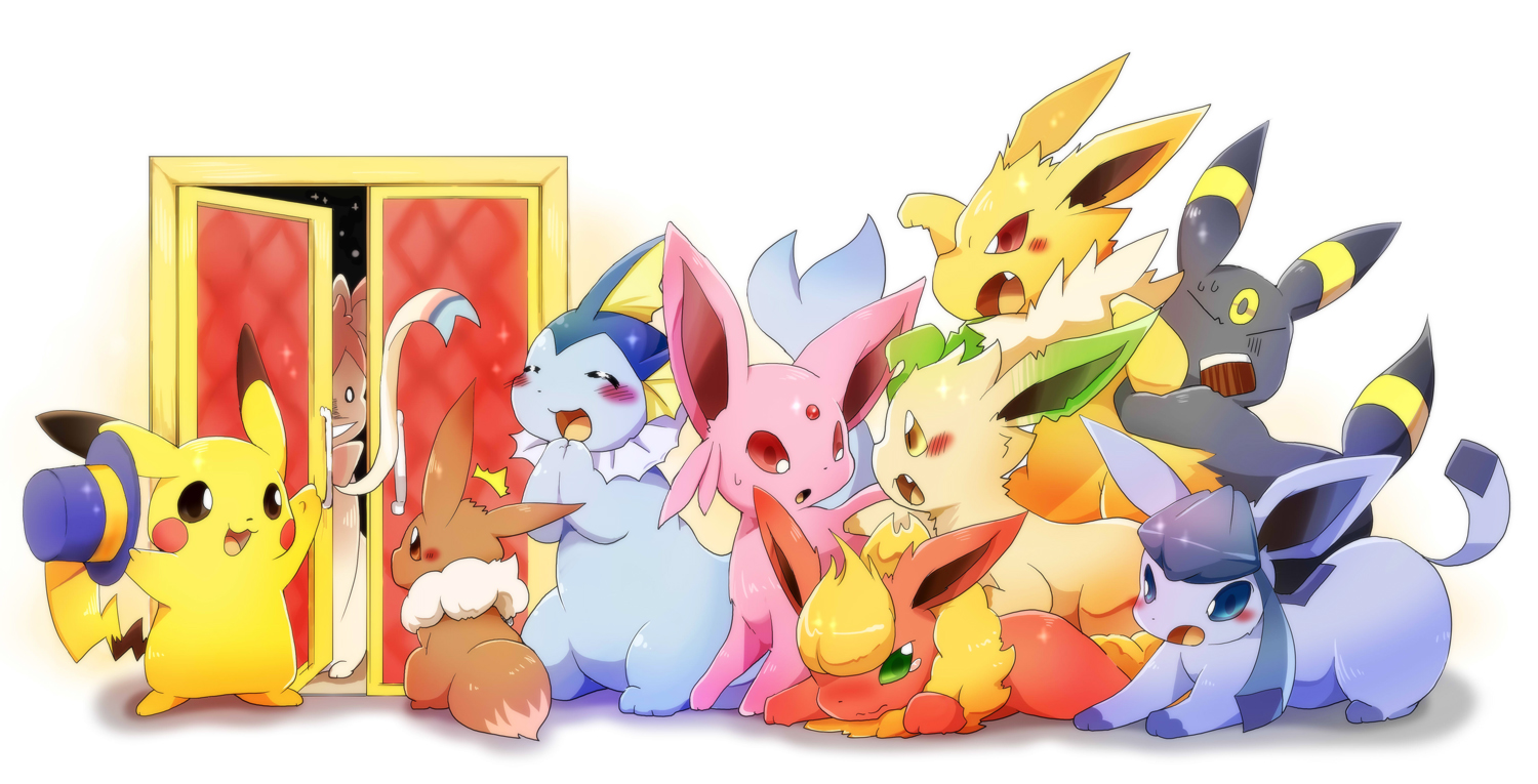 azuma minatsu eevee espeon flareon glaceon hat jolteon leafeon no humans pikachu pokemon sylveon umbreon vaporeon. konachan.com.com Anime Wallpaper