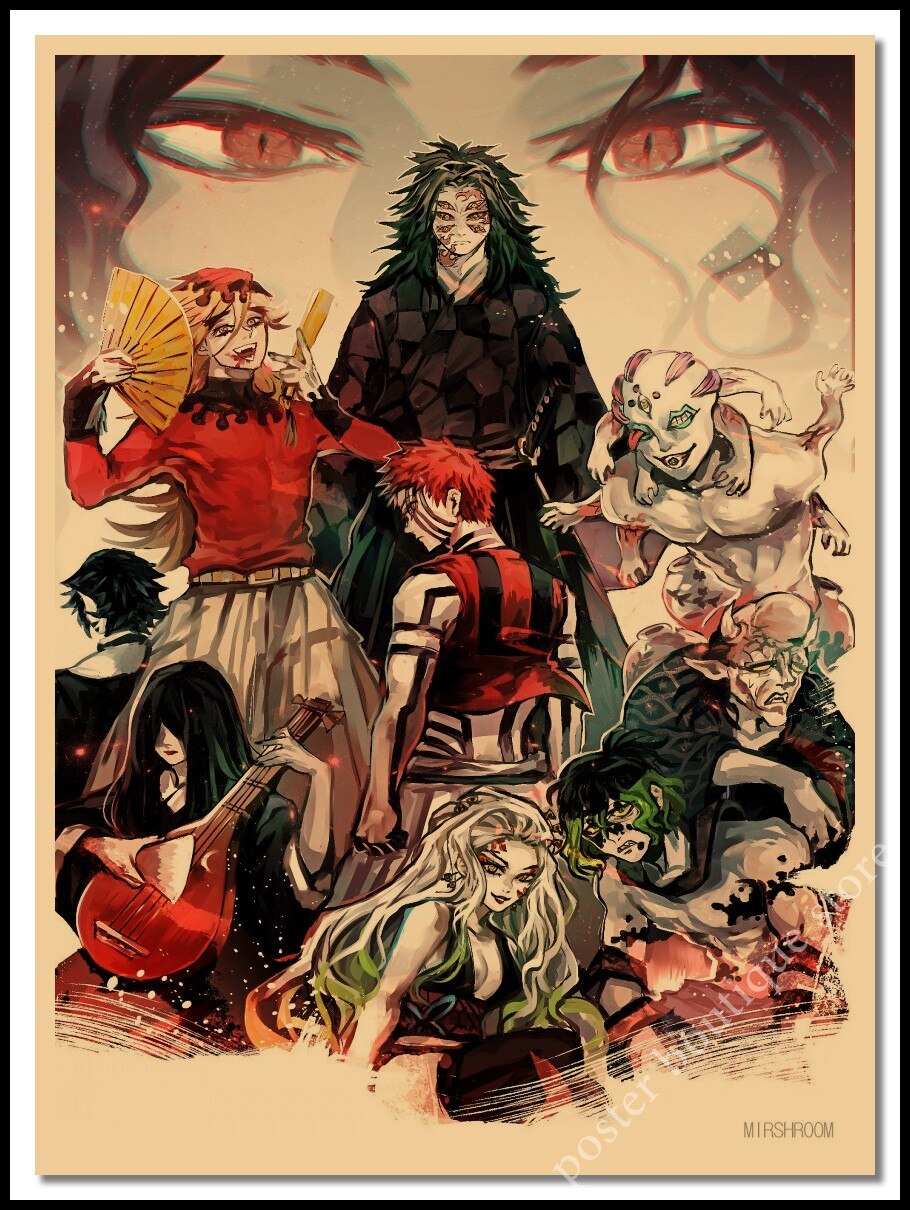 Japanese Anime Demon Slayer Kraft Poster: Kimetsu No Yaiba Kamado Tanjirou Kamado Nezuko Wall Sticker Poster Home Decor Cwxb# From Dianxinkai, $2.46