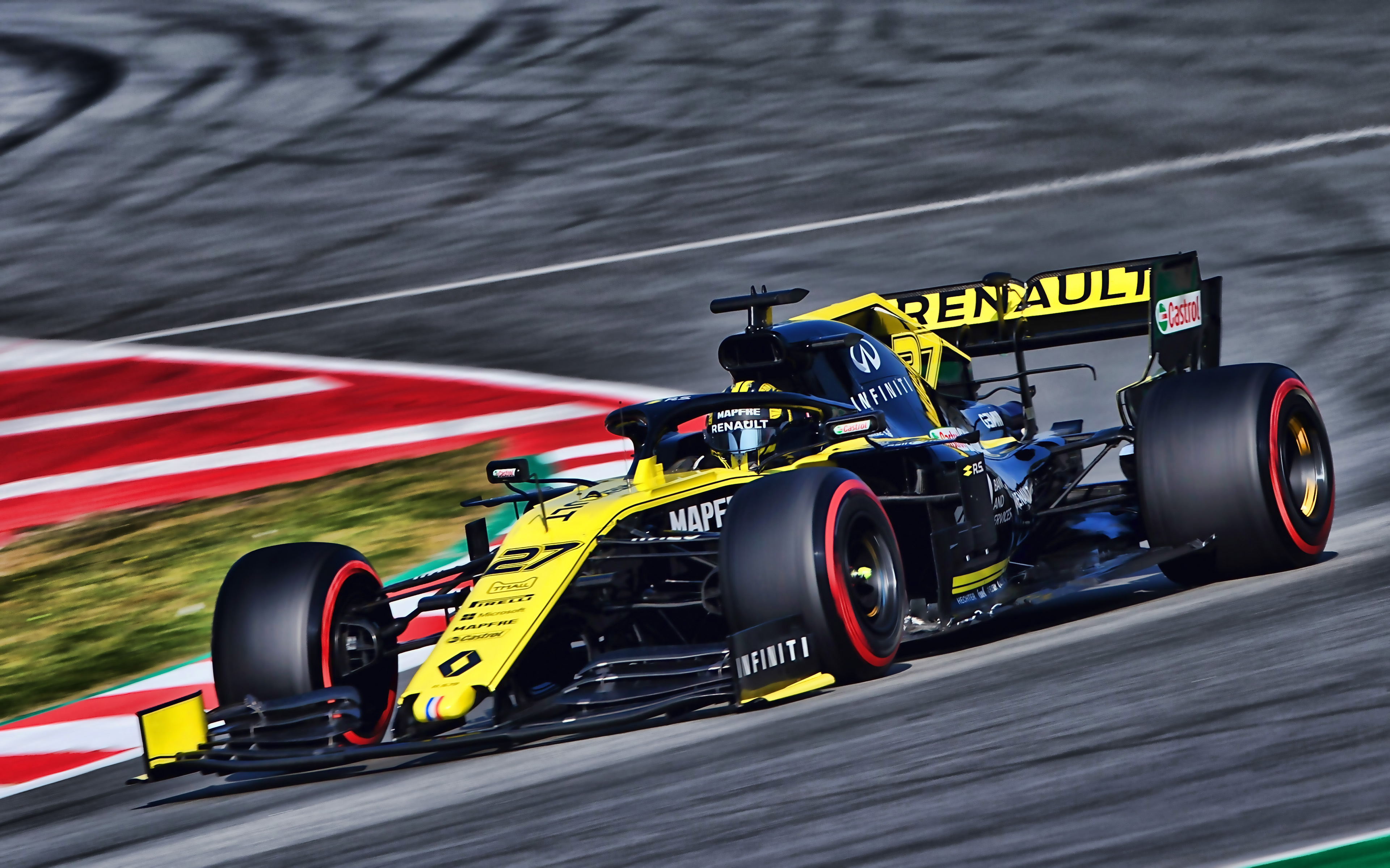 Download Wallpaper Nico Hulkenberg, Renault RS19, 4k, Raceway, 2019 F1 Cars, Formula 1, Renault F1 Team, F1 2019, New RS19, F1, Renault E Tech 19, F1 Cars For Desktop With Resolution 3840x2400. High
