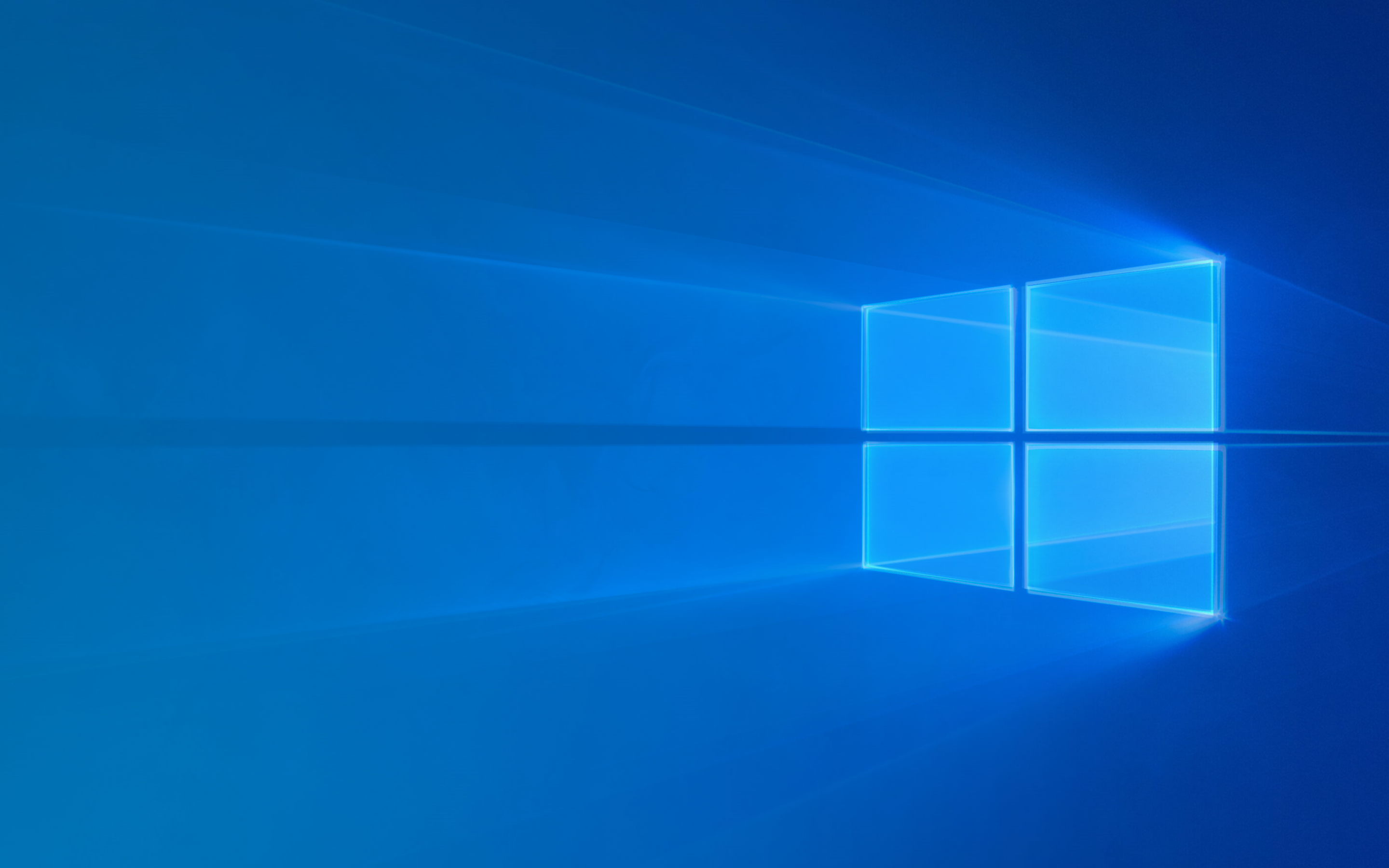 Windows 10 Wallpaper 4K, Windows logo, Glossy, Blue background, Technology