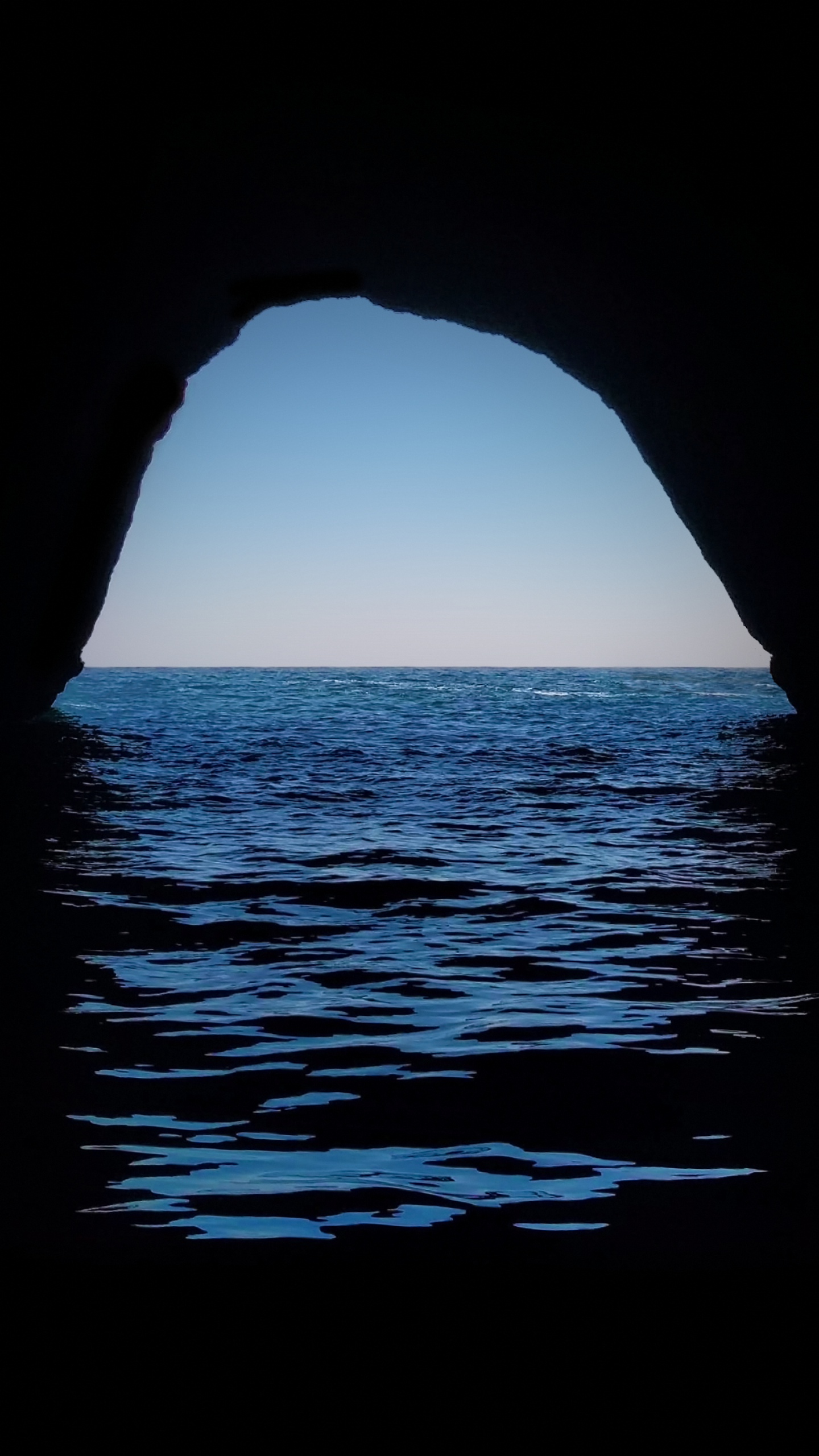 Cave Wallpaper 4K, Silhouette, Ocean, Nature