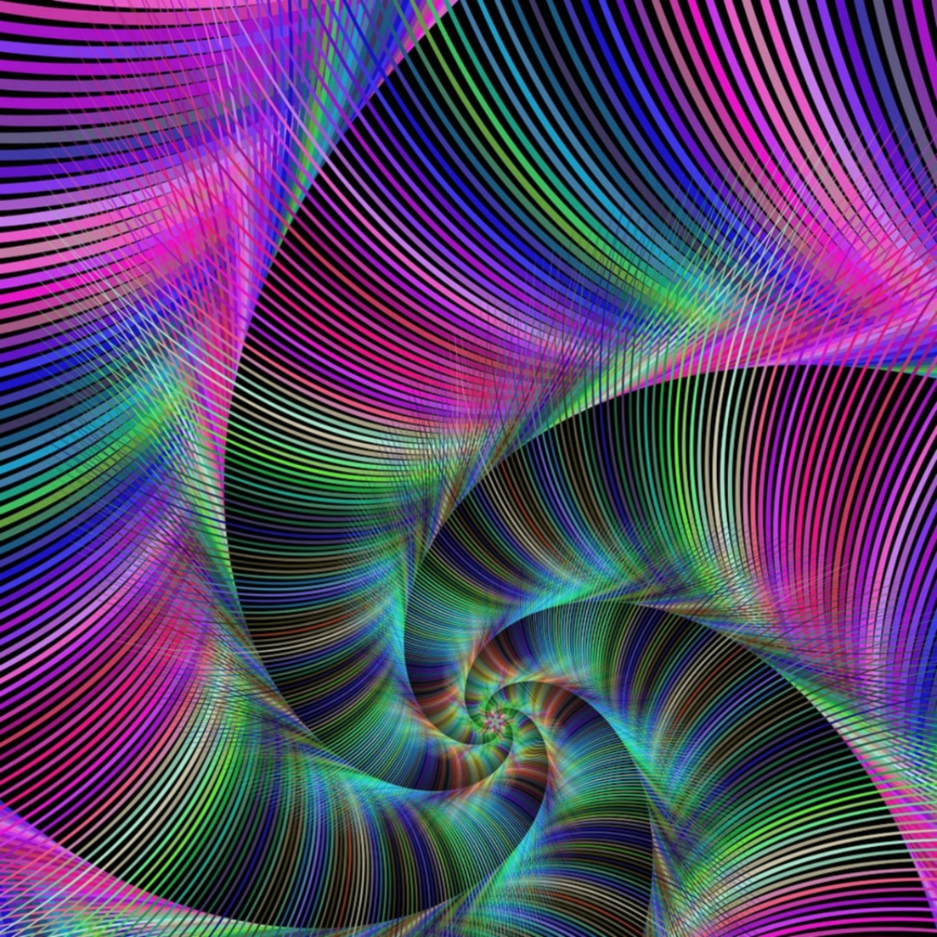 Wallpaper, rainbow, spiral, color, shape