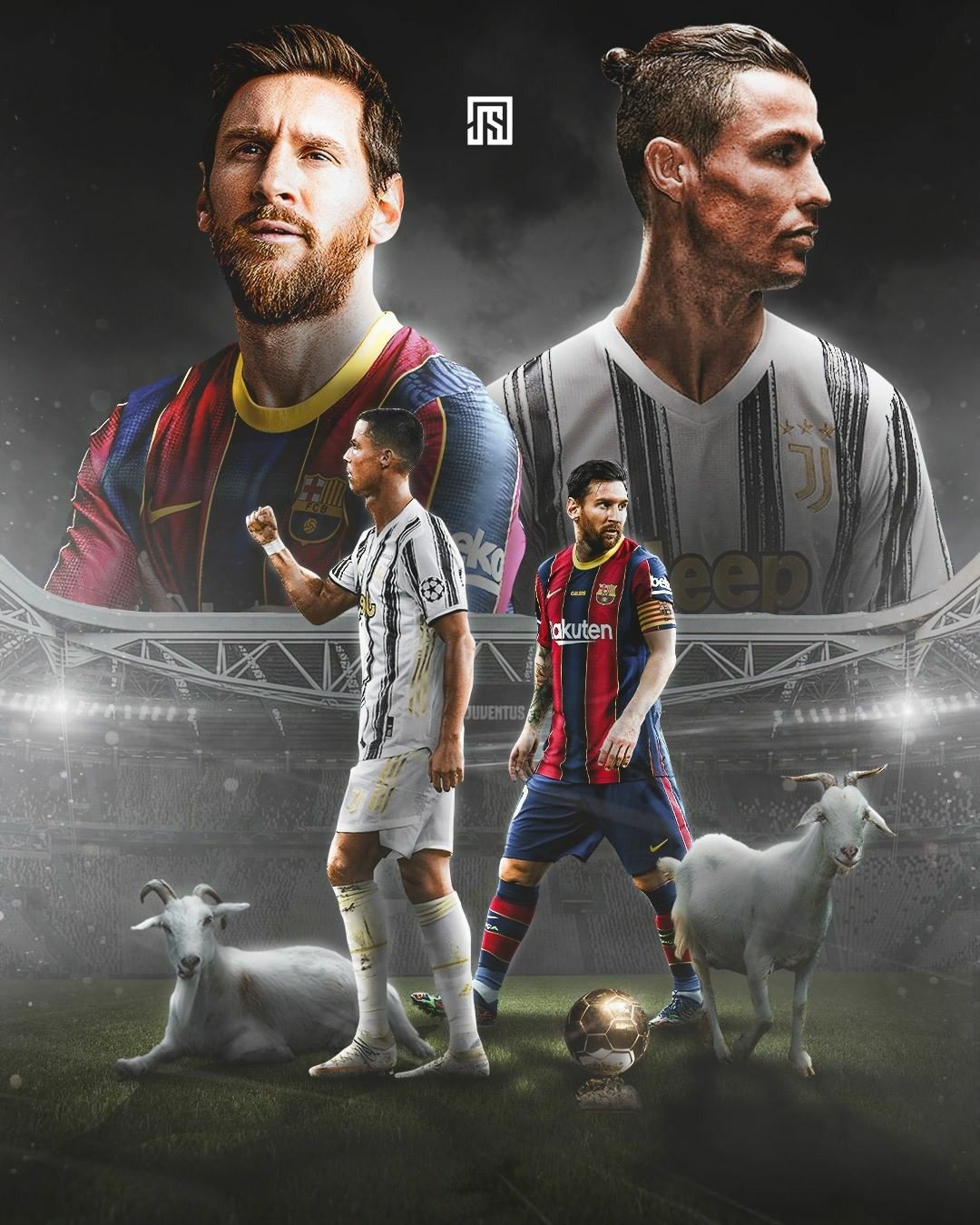 Ronaldo & Messi 4K Wallpaper  Parede de futebol, Fotos do messi