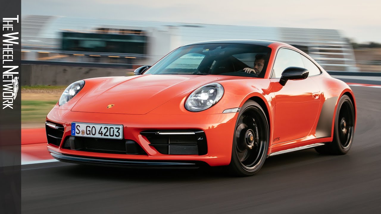2022 Porsche 911 Carrera 4 GTS (PDK). Lava Orange. Driving, Interior, Exterior