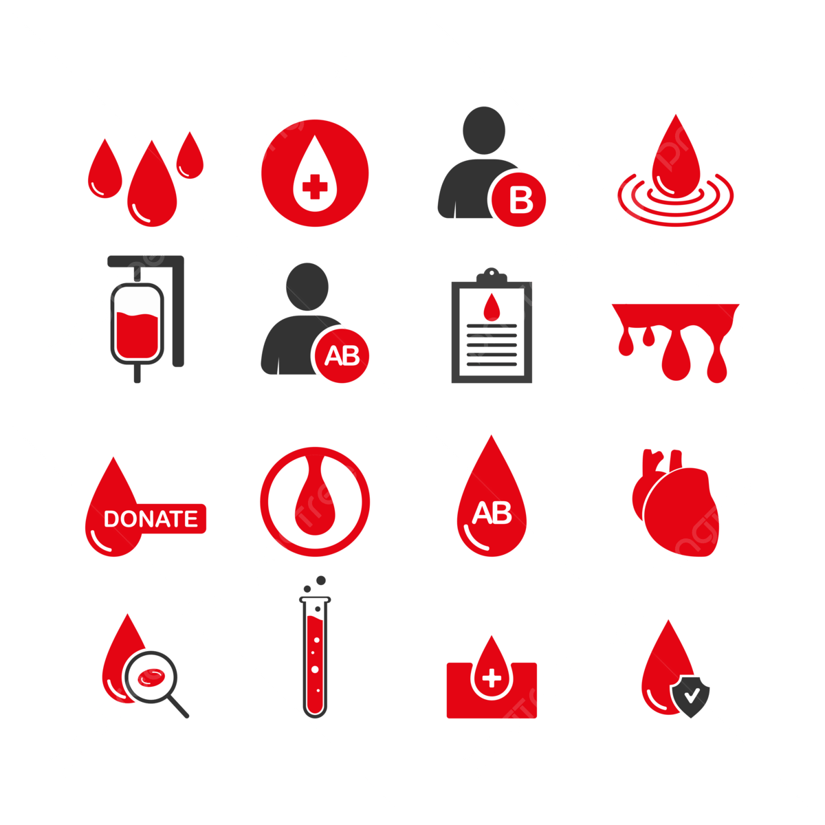 Hematology Vector PNG Image, Blood And Hematology Vector Icon Set , Icon, Blood Icon, Insurance PNG Image For Free Download