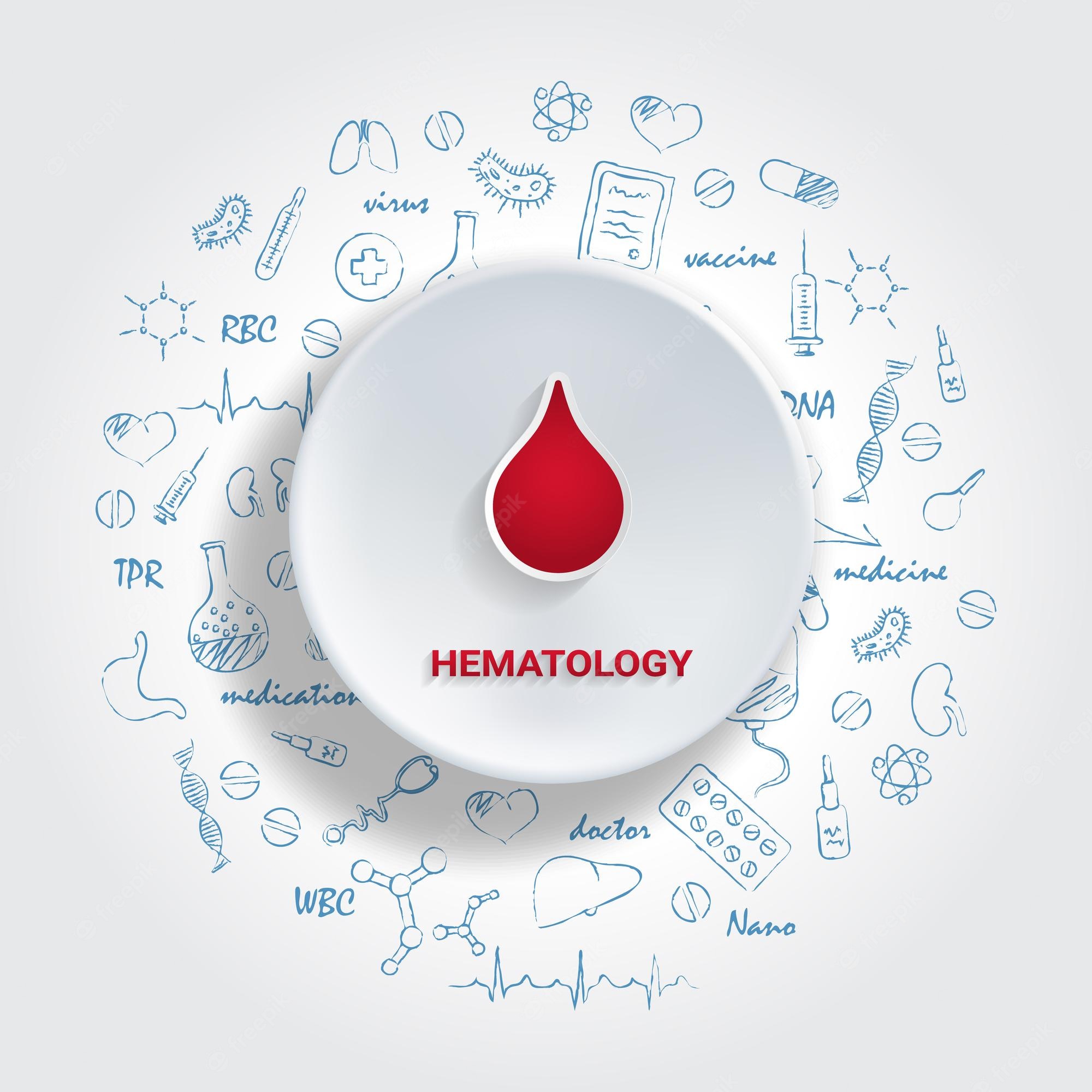 Premium Vector. Icon for medical specialties hematology concept vector illustration with hand drawn medicine doodle