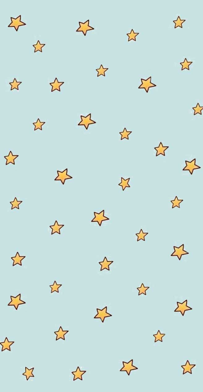Yellow stars blue background Wallpaper