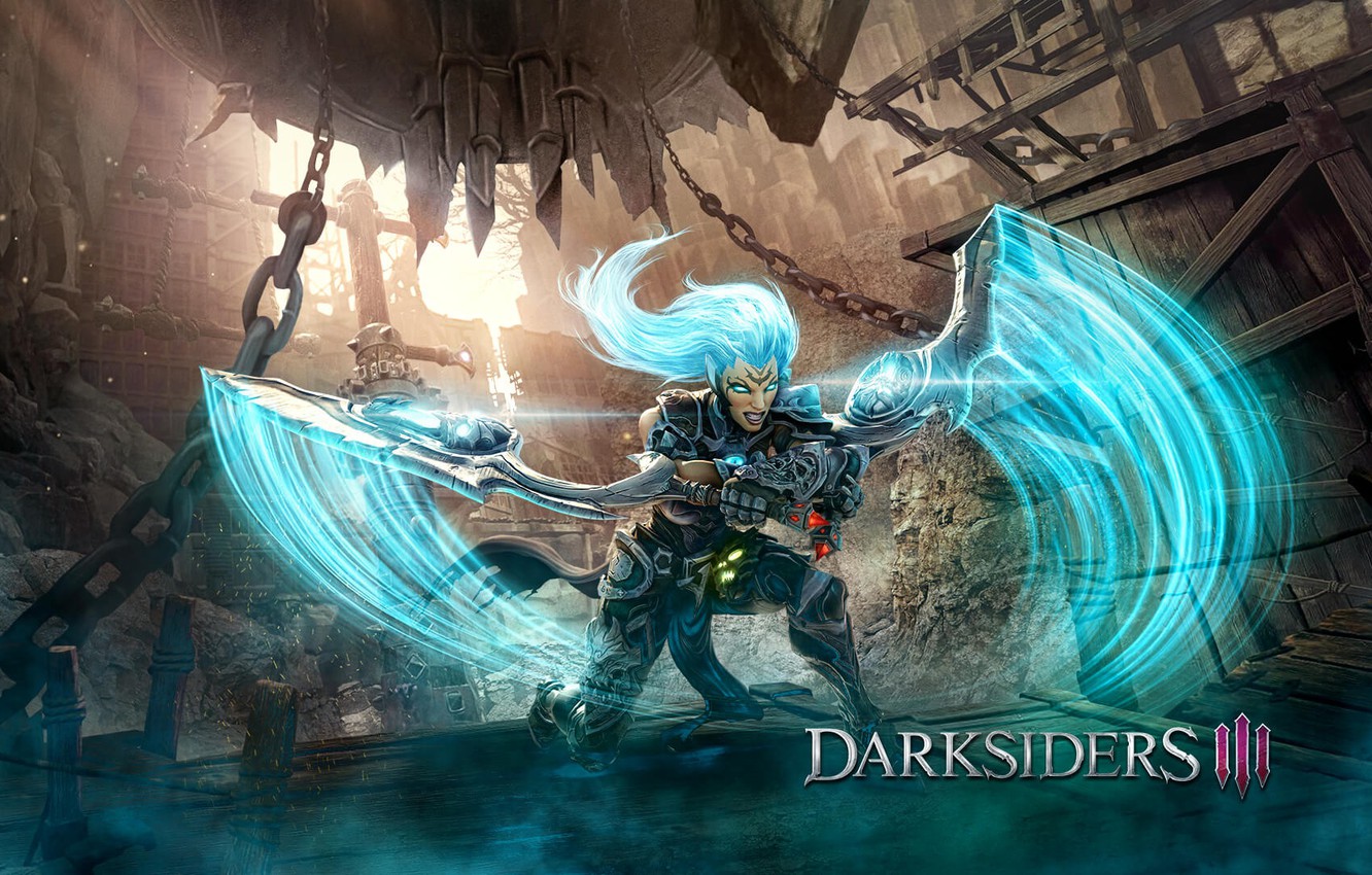 Wallpaper girl, weapons, the game, Darksiders III image for desktop, section игры
