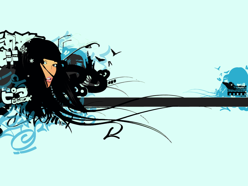 Streetstyle Graffiti Girl Vector Art & Graphics