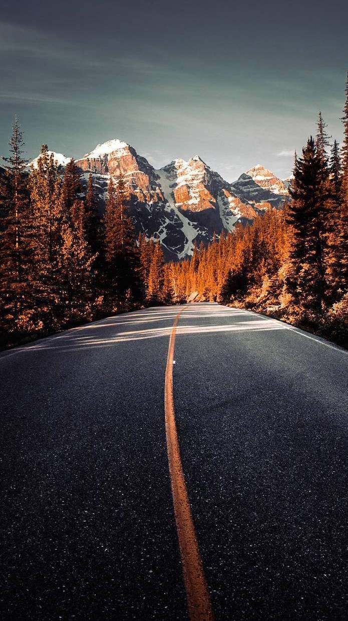 Canadian Nature Road Winter Mountains iPhone Wallpaper. Canadian nature, Landscape photography nature, Landscape wallpaper