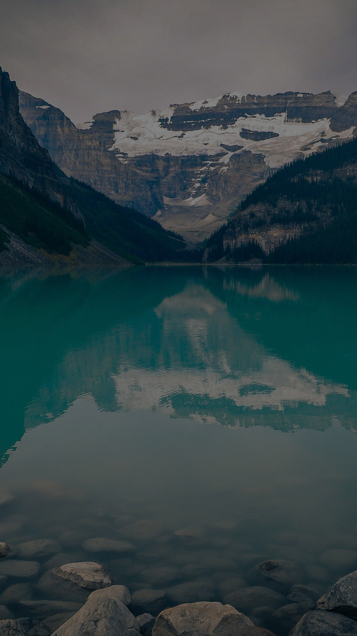 iPhone X wallpaper. canada lake dark louise green water nature