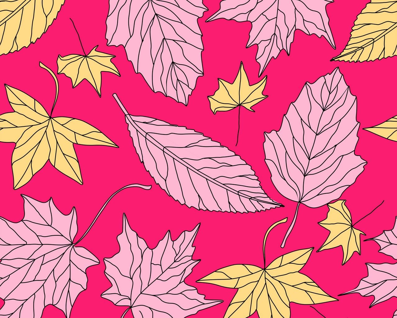 Download wallpaper 1280x1024 leaves, art, autumn, texture standard 5:4 HD background