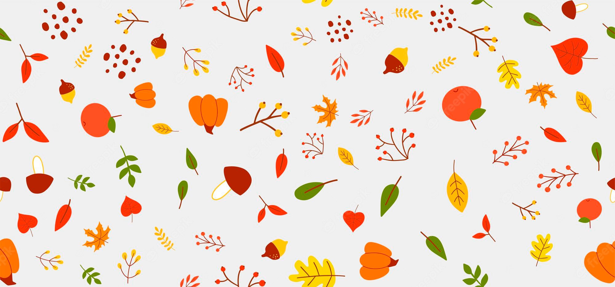 Premium Vector. Autumn wallpaper, textile, decoration, texture, forest, print, pattern