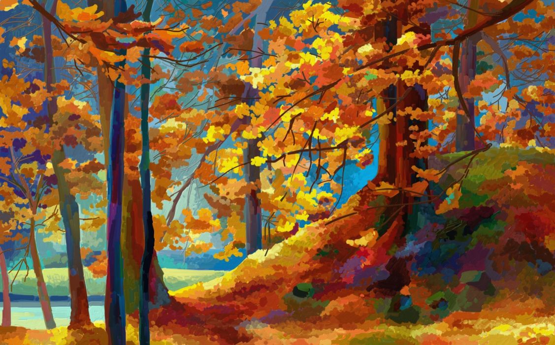 autumn painting texture wallpaperx1591