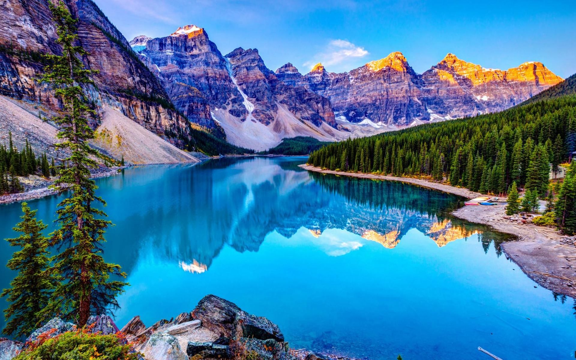 Moraine Lake In Alberta Canada HD Wallpaper