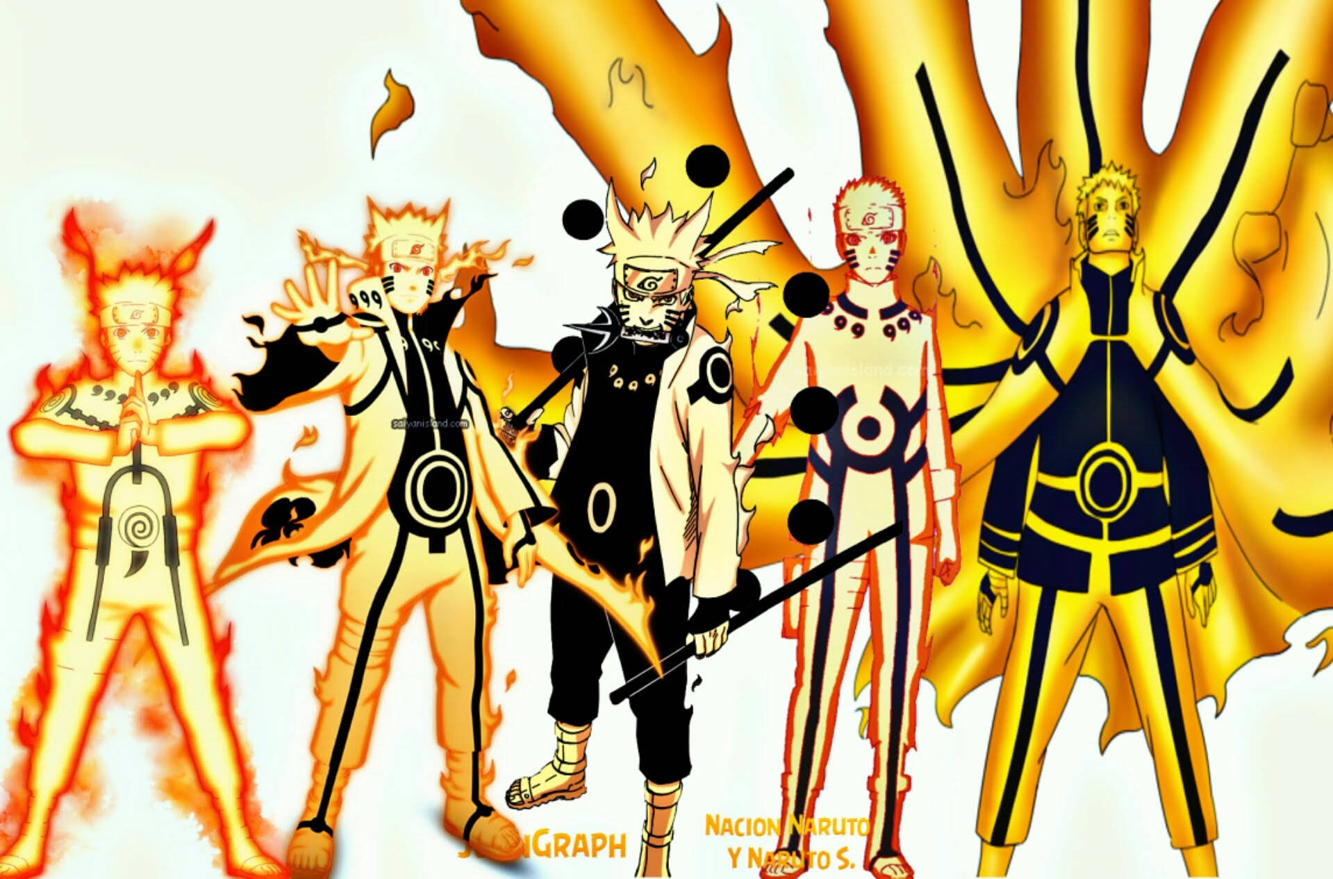 Download Cool Naruto Kurama Chakra Forms Wallpaper