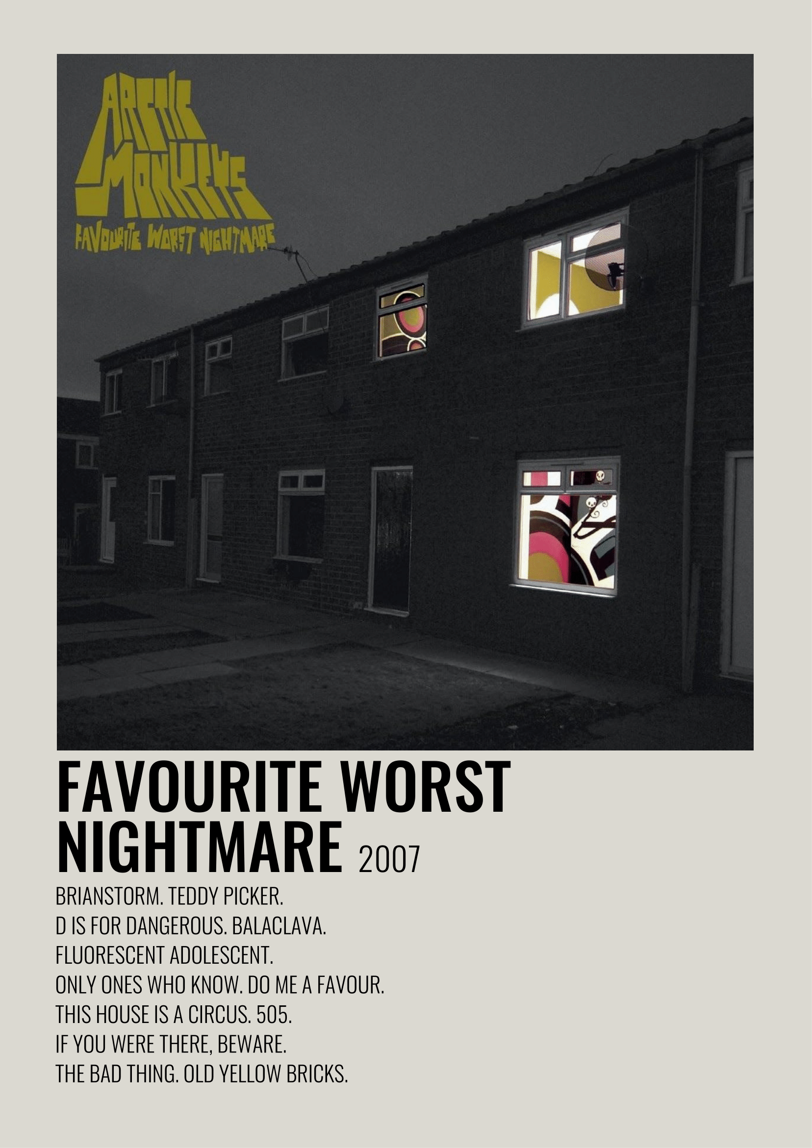 Arctic Monkeys Worst Nightmare. Music poster ideas, Music poster design, Movie poster wall