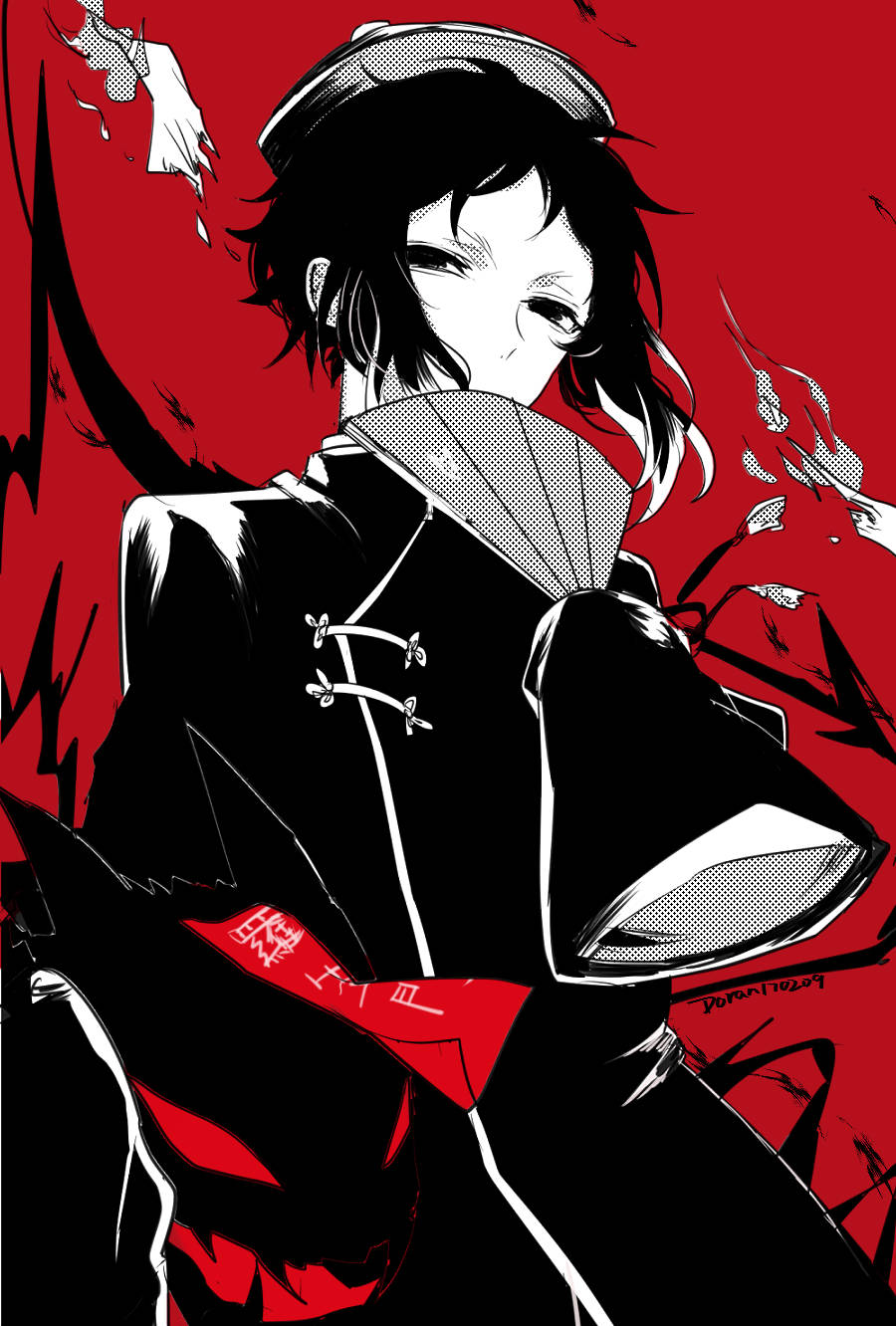 Download Bungo Stray Dogs Akutagawa With Fan Wallpaper