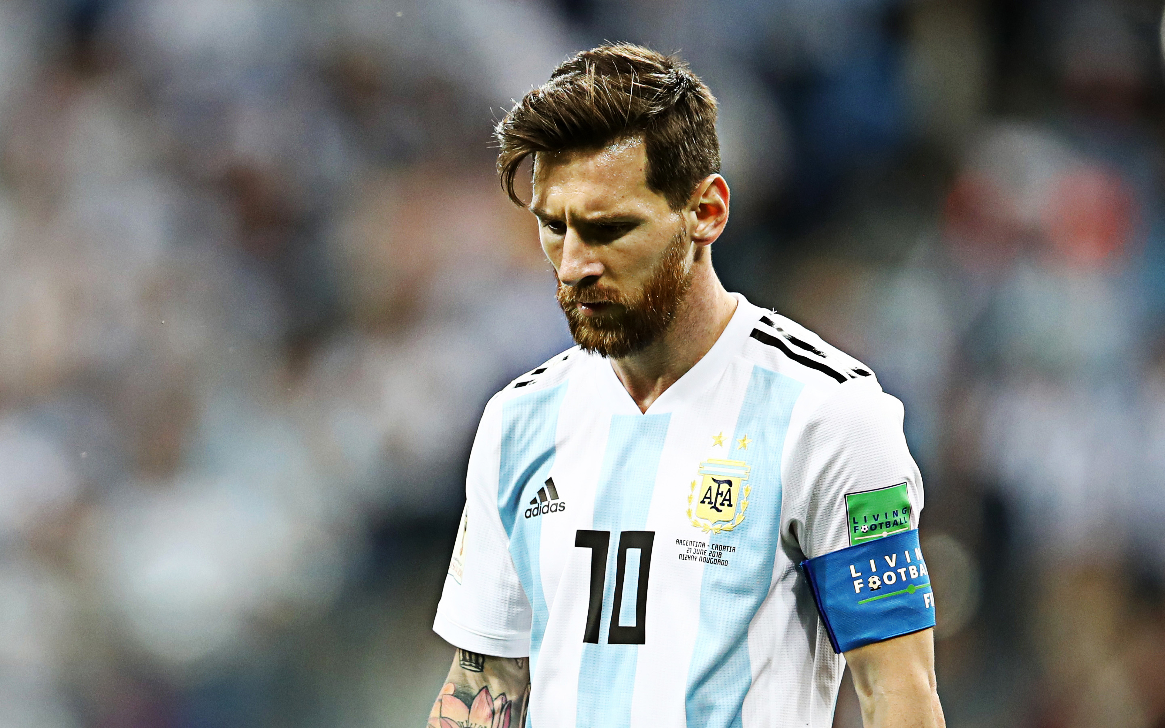 Download wallpaper Lionel Messi, 4k, portrait, Argentina national football team, football, Leo Messi, 10 number, Argentina, Argentinian football star for desktop with resolution 3840x2400. High Quality HD picture wallpaper