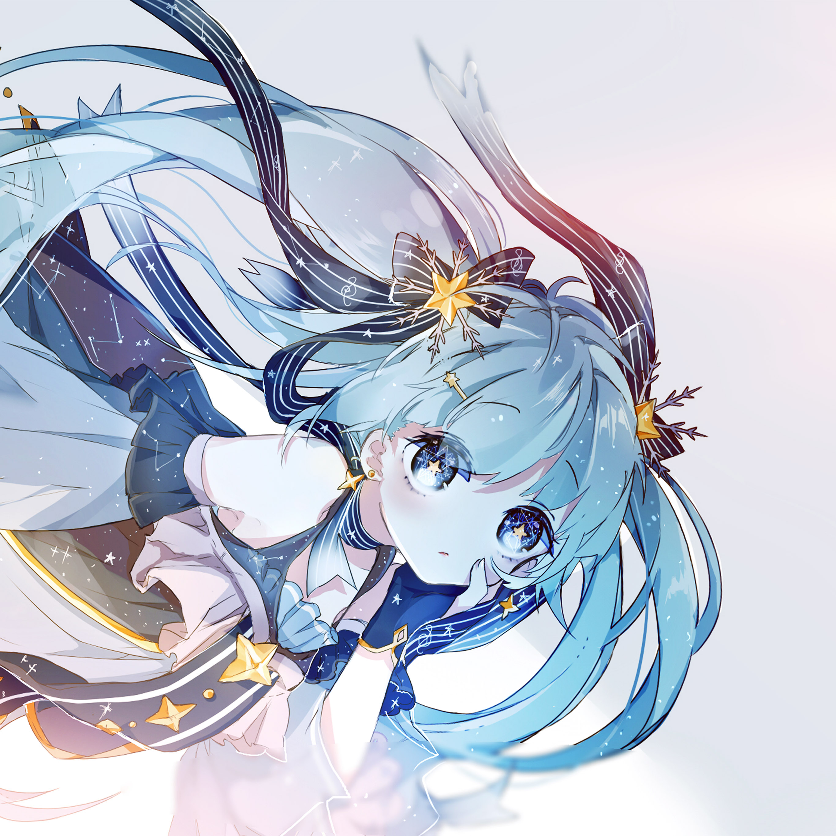 Android wallpaper. anime girl goddess beauty illustration art flare