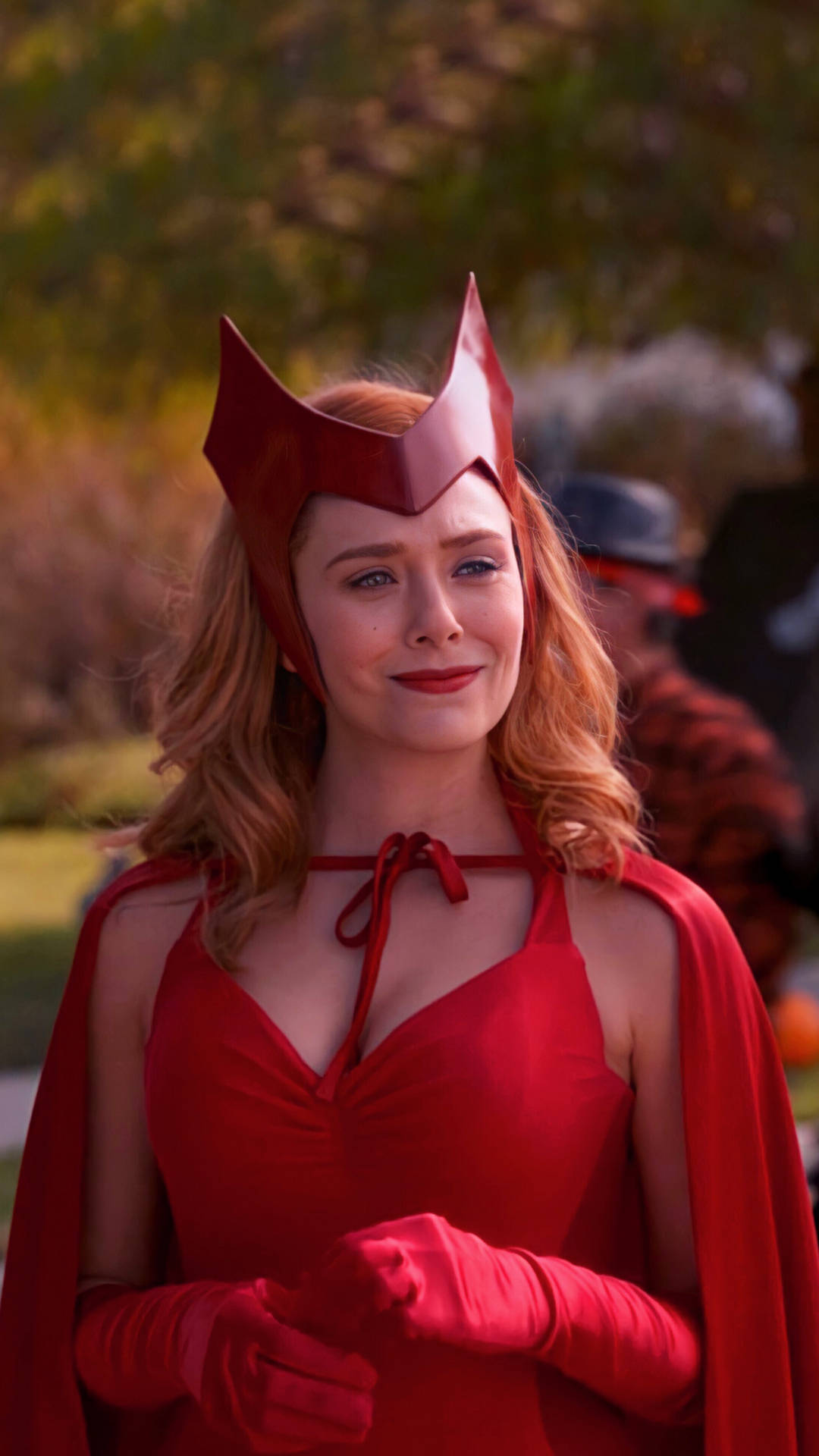 Download Wanda Maximoff Halloween In Westview Wallpaper