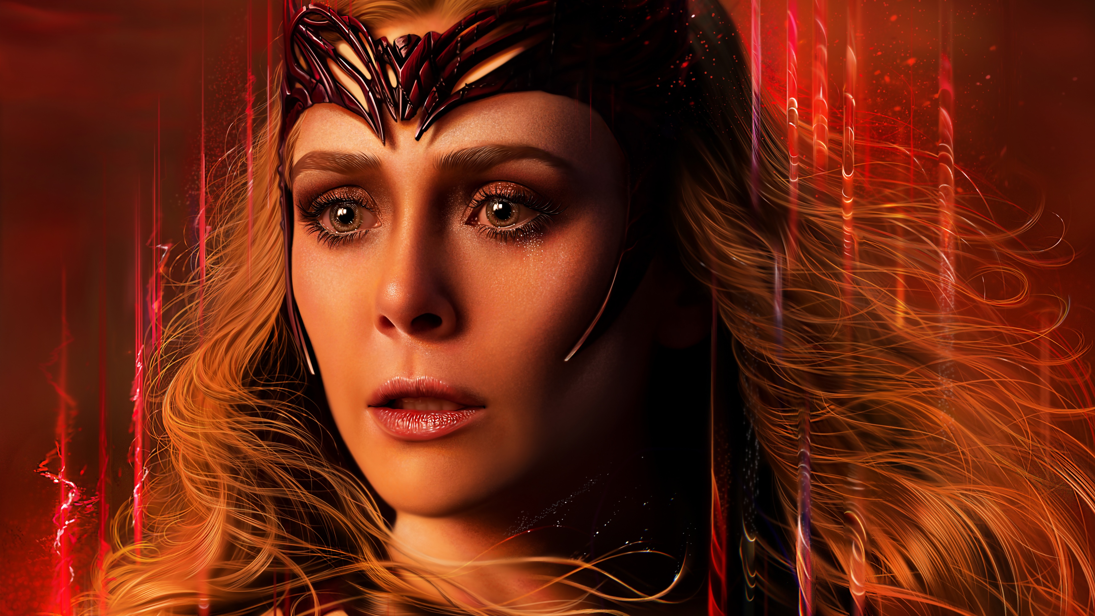 Elizabeth Olsen Wallpaper 4K, Scarlet