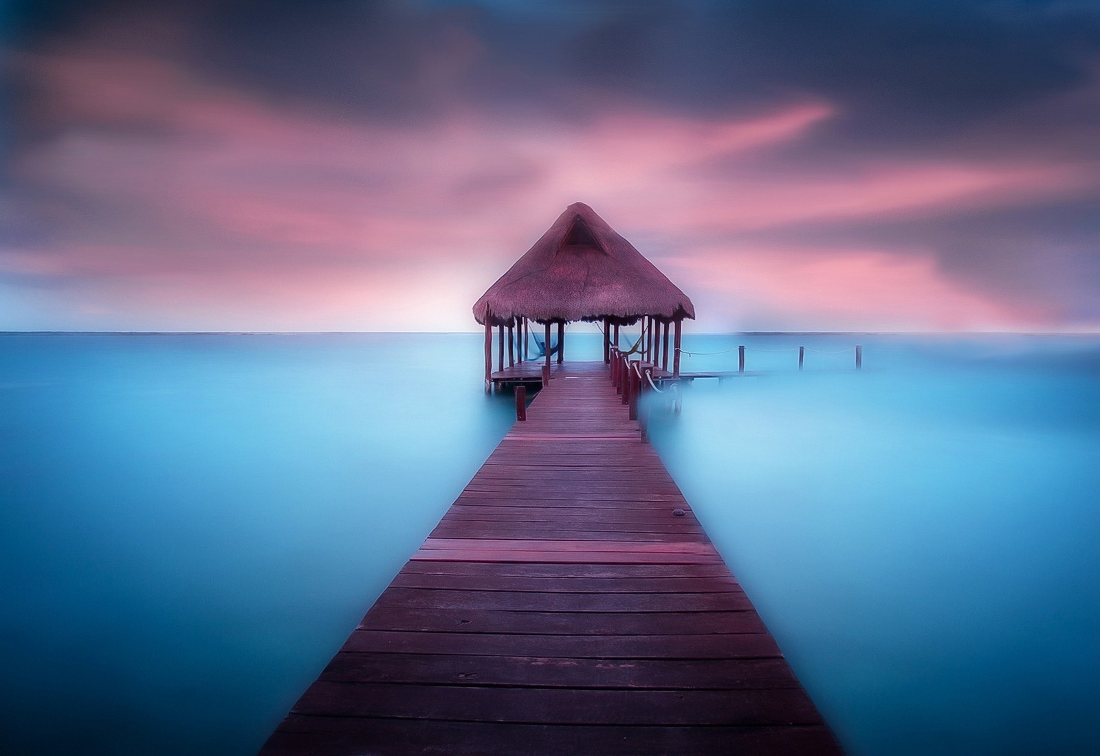 nature, Landscape, Sunrise, Calm, Walkway, Hammocks, Sea, Beach, Morning, Clouds, Mexico, Tropical Wallpaper HD / Desktop and Mobile Background