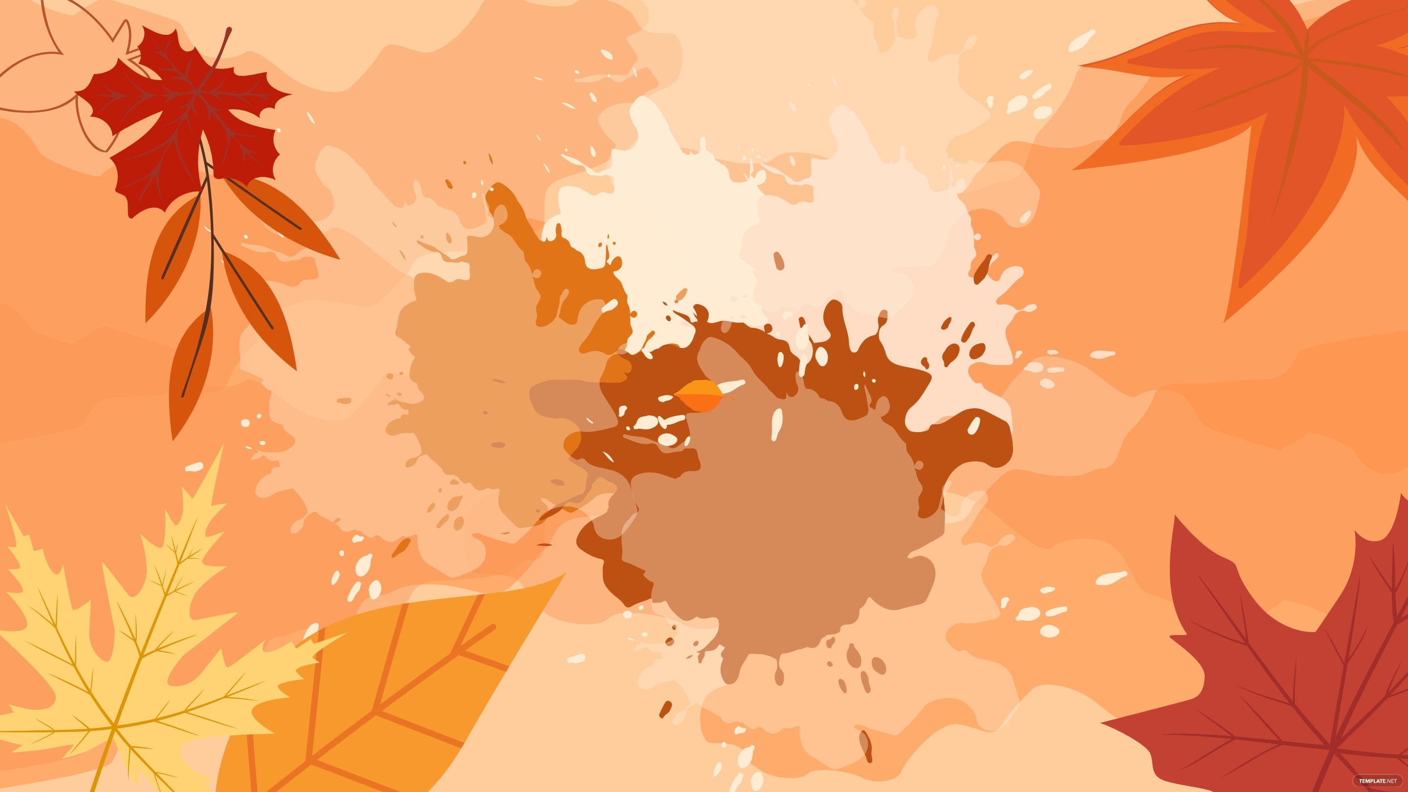 Watercolor Autumn Background, Illustrator, JPG, PNG, SVG