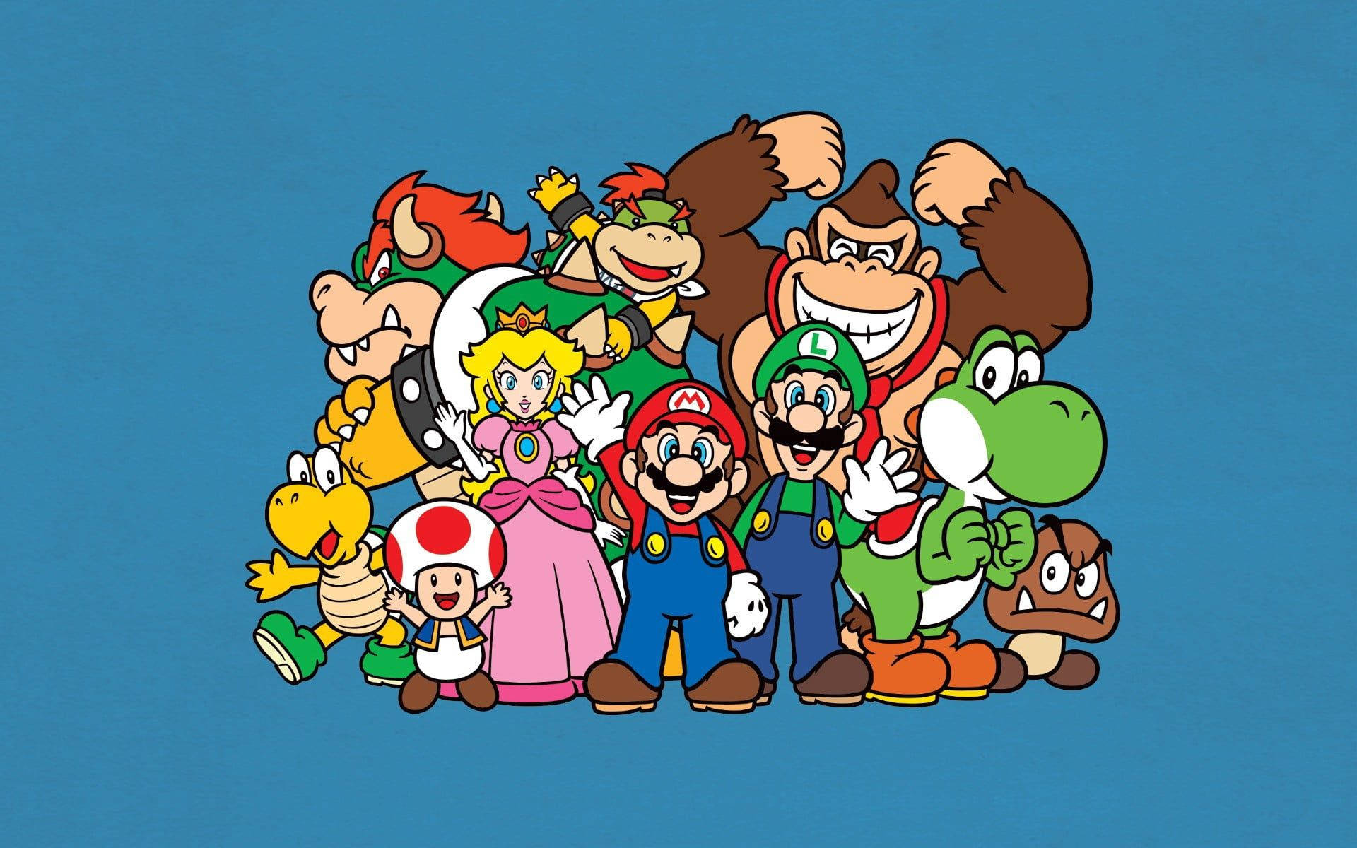 Download Nintendo Characters Blue Poster Wallpaper