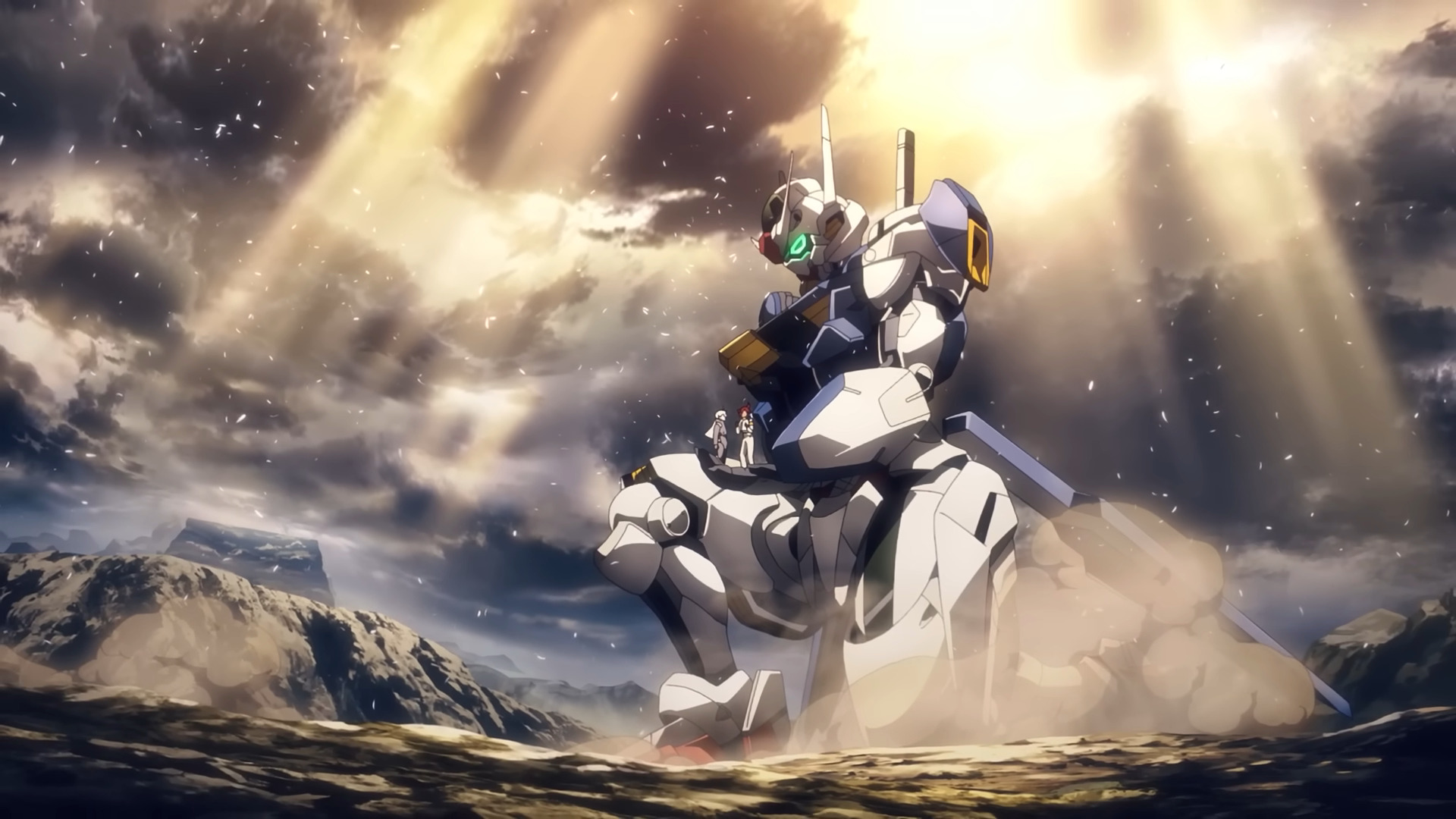 anime, Anime screenshot, mechs, Mobile Suit Gundam THE WITCH FROM MERCURY, Super Robot Taisen, Gundam Aerial, artwork, digital artx1080 Wallpaper
