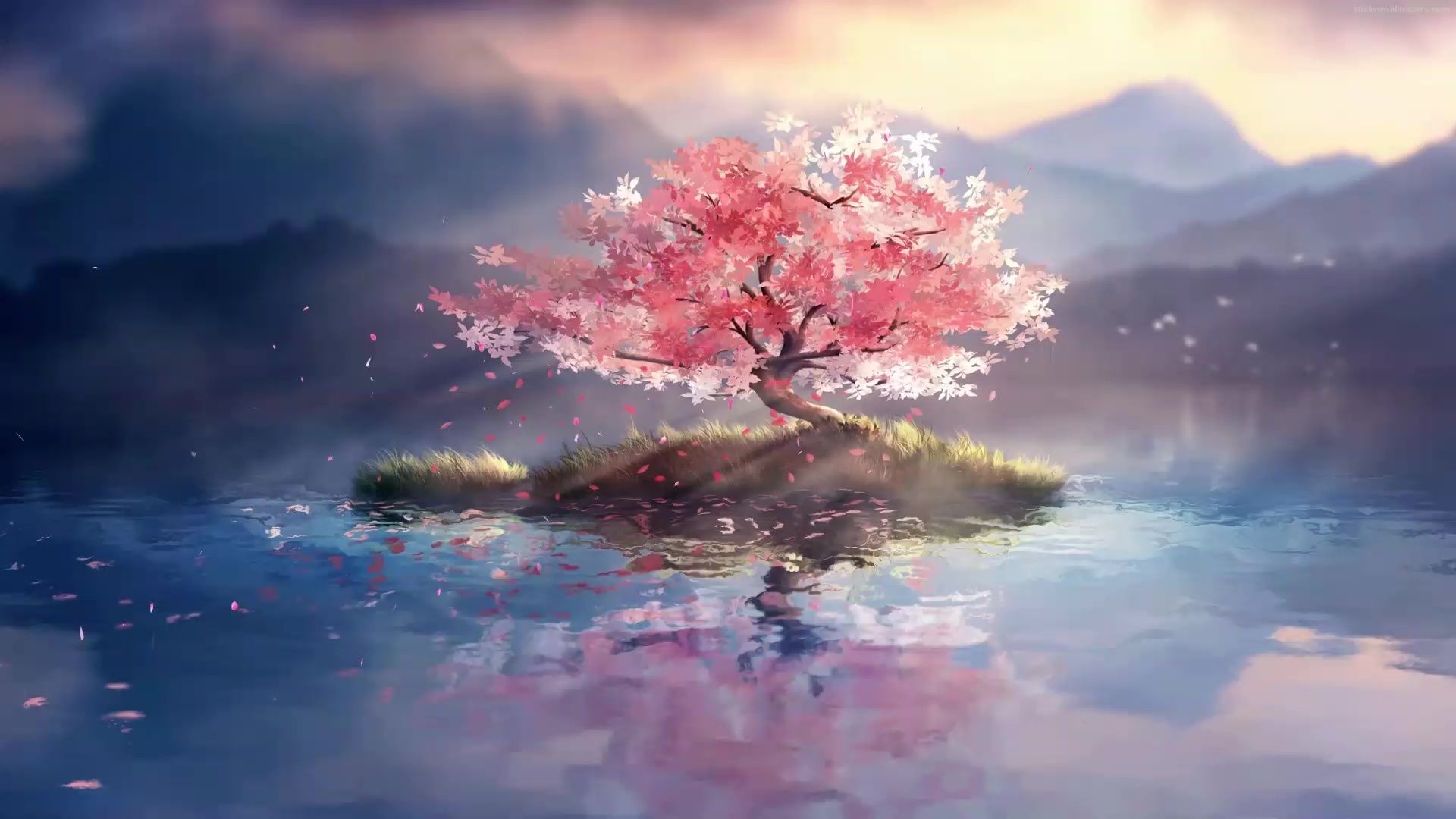 Lone Cherry Blossom Tree Live Wallpaper. Cherry blossom wallpaper, Tree wallpaper, Anime cherry blossom