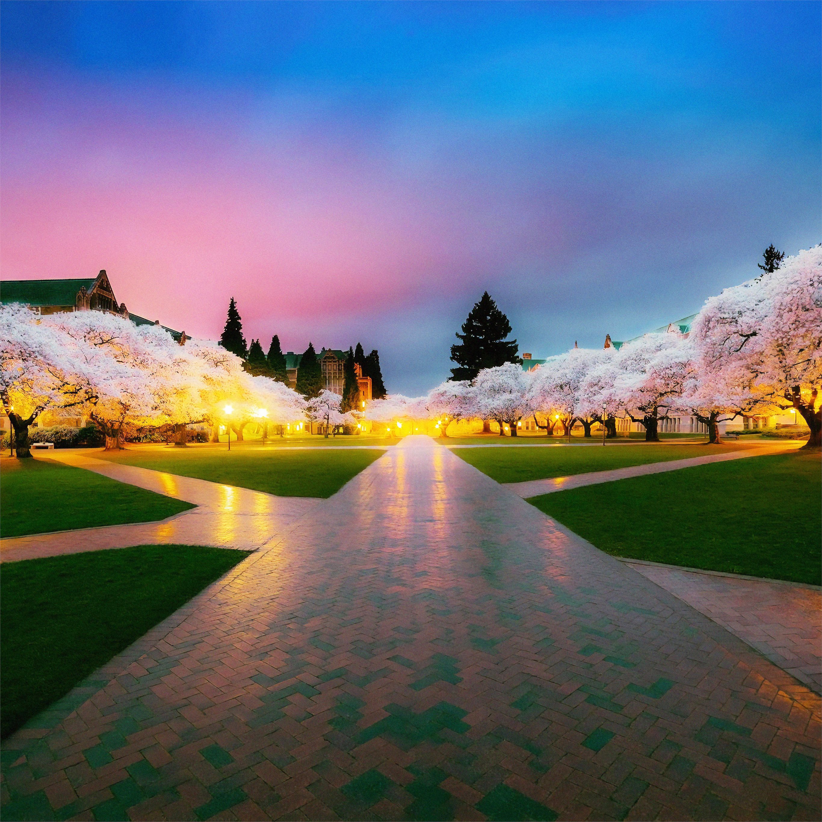 cherry blossom tree park 4k iPad Air Wallpaper Free Download