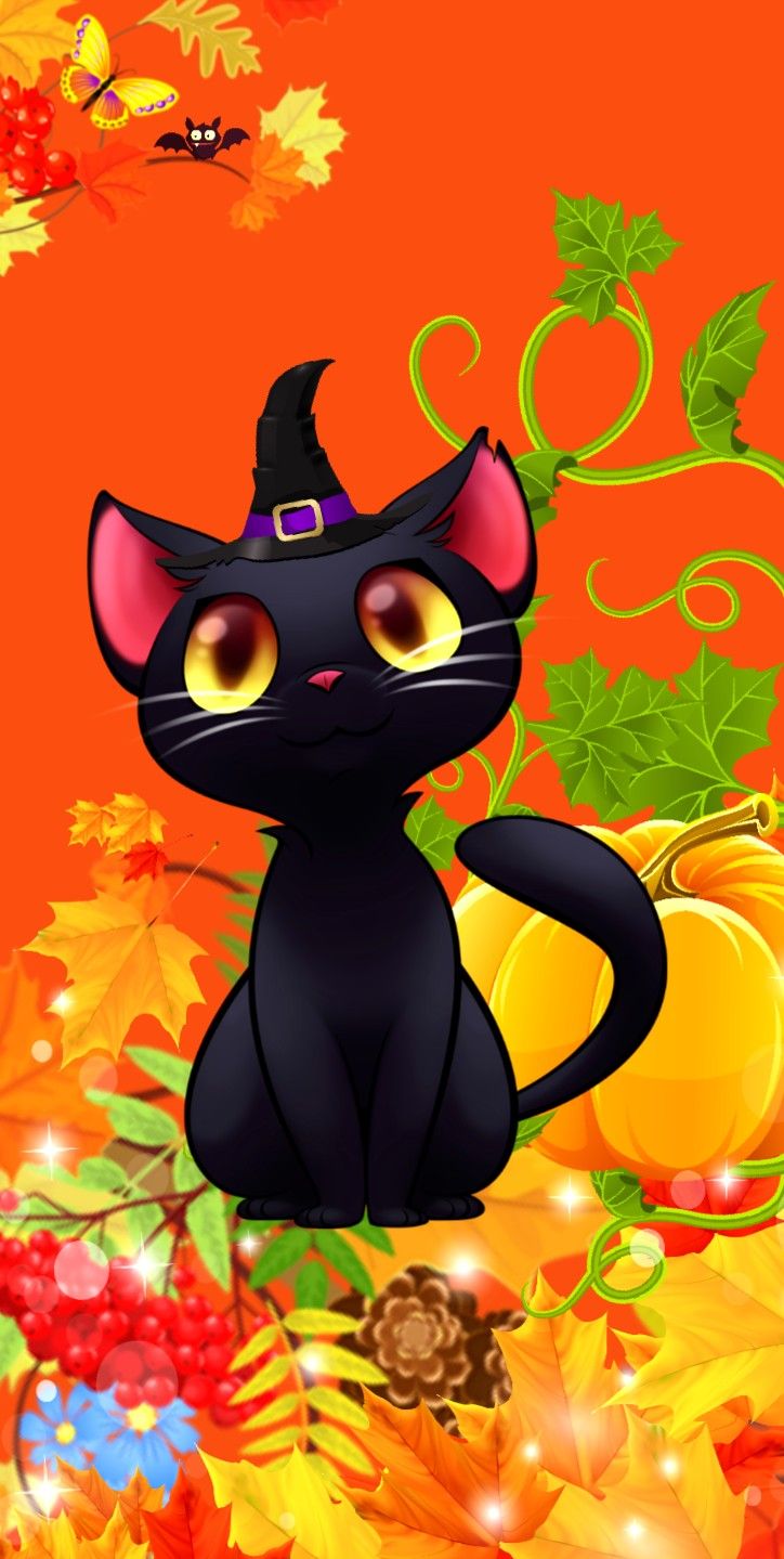 Halloween. Halloween wallpaper cute, Halloween wallpaper background, Halloween cat