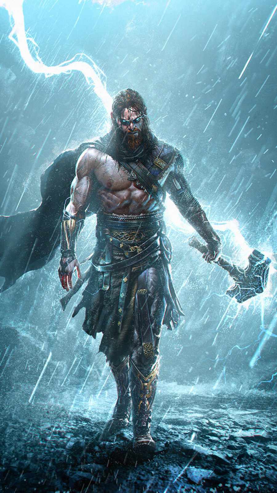 Thor in god of war Wallpapers Download