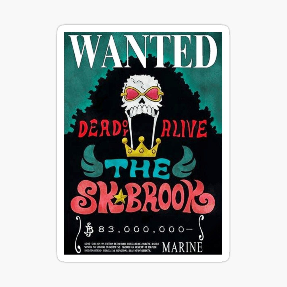One Piece Wanted Poster Bounty Sk Brook Poster Canvas Print